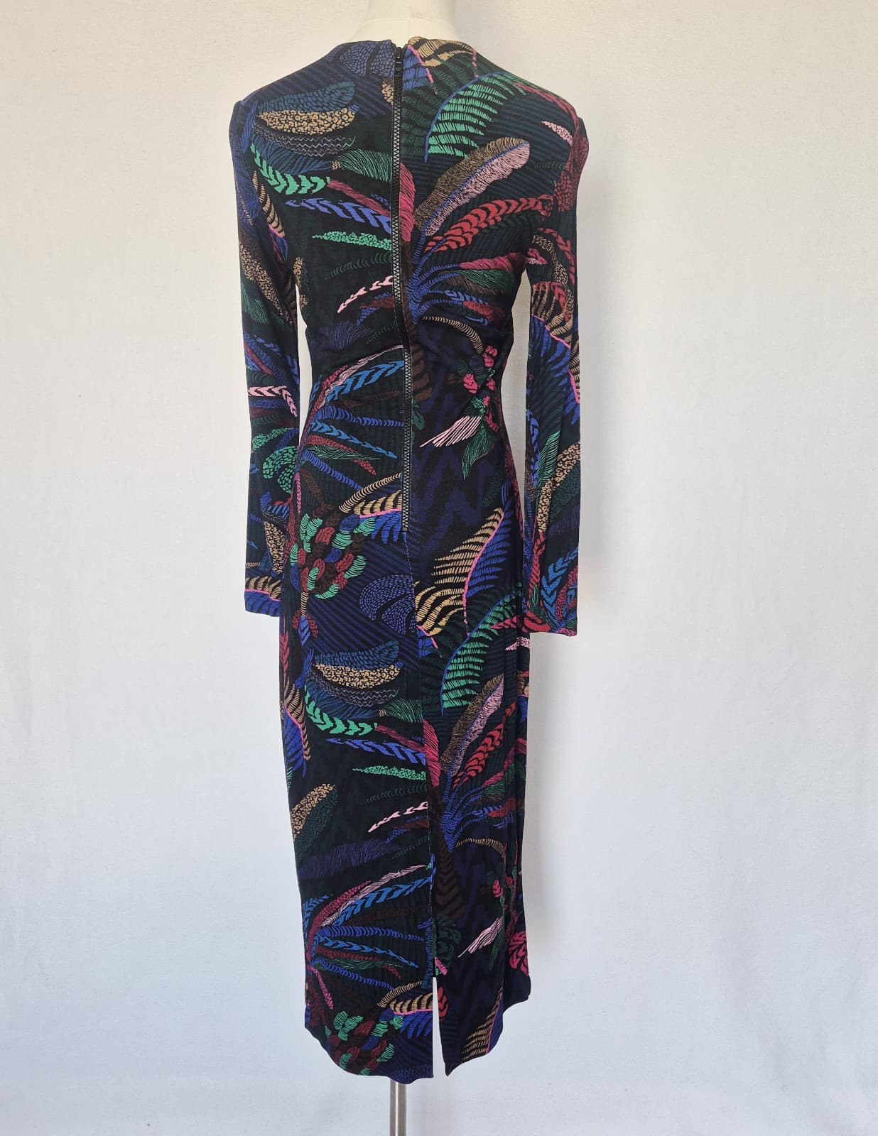 NWT Farm Rio Amazonia Night Long Sleeve Midi Bodycon Dress Stretch Knit Womens S - Thumbnail 11