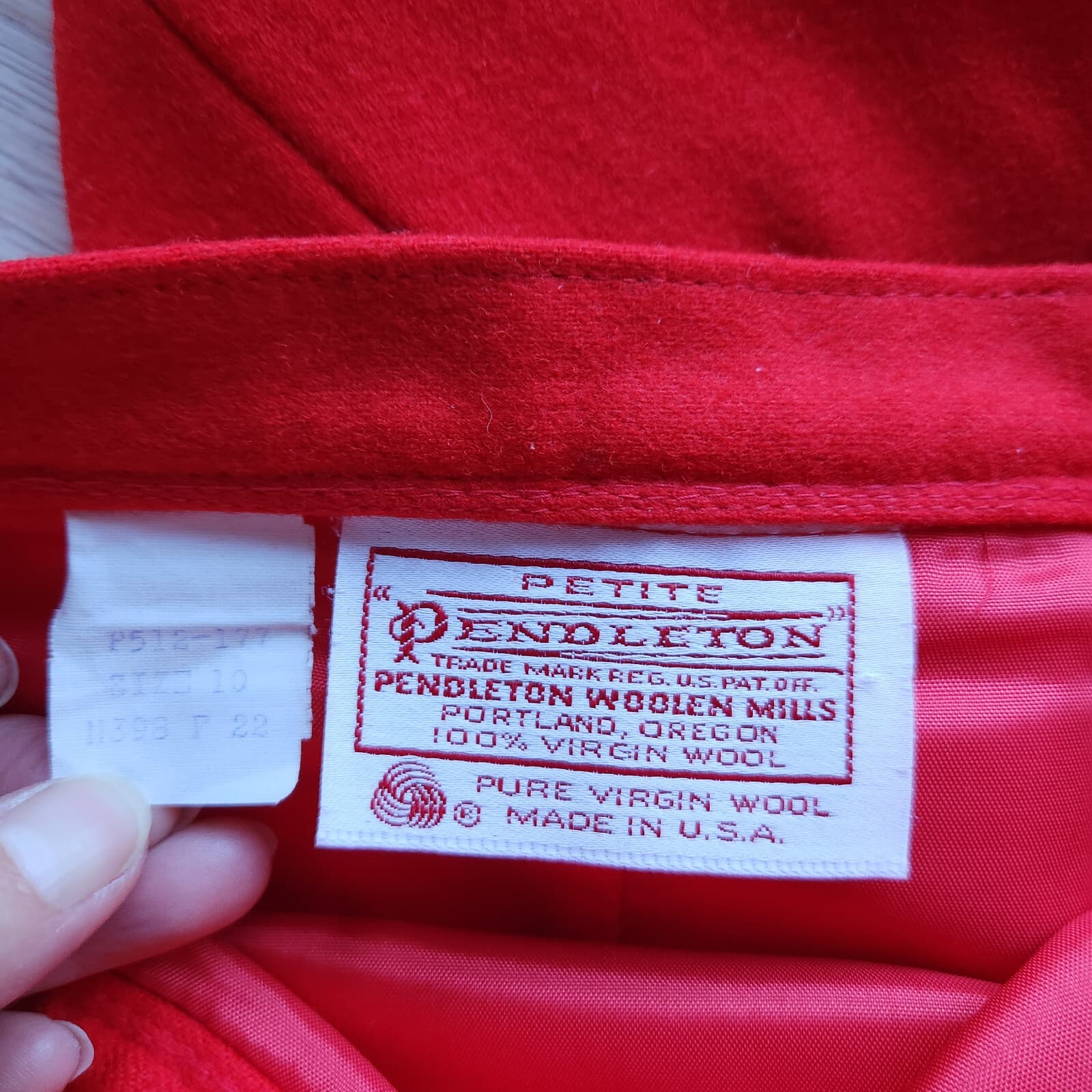 Vintage'80s Pendleton 100% Wool 2Pc. Blazer Suit Set A-Skirt Red Sz.10 USA Made - Thumbnail 7