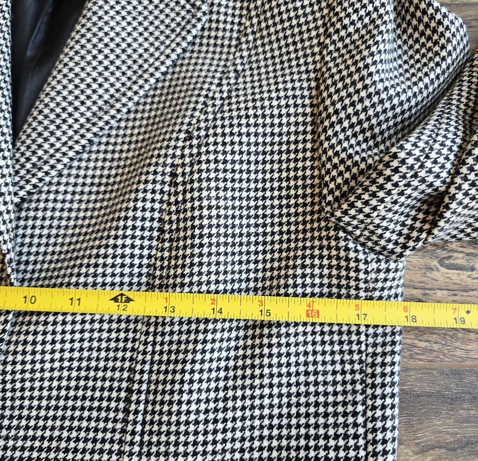 Vintage Pendleton 100% Wool Houndstooth Blazer 2-Button Black White Women's 4 - Thumbnail 9