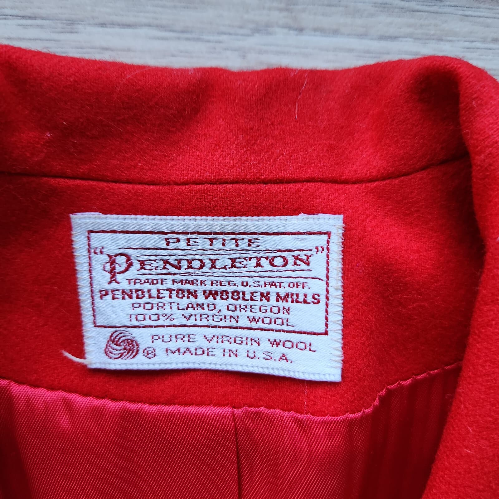 Vintage'80s Pendleton 100% Wool 2Pc. Blazer Suit Set A-Skirt Red Sz.10 USA Made - Thumbnail 5