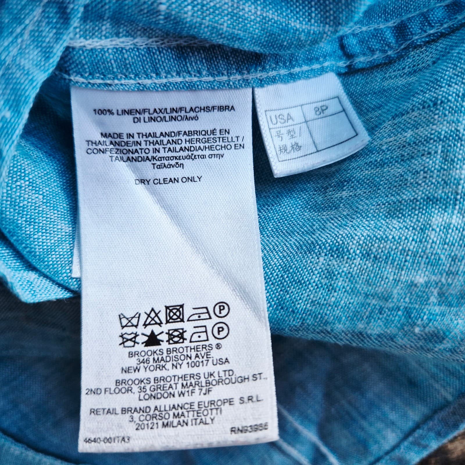 346 Brooks Brothers 100% Linen Button-Up Shirt Long Sleeve Blue Women's 8P - Thumbnail 6