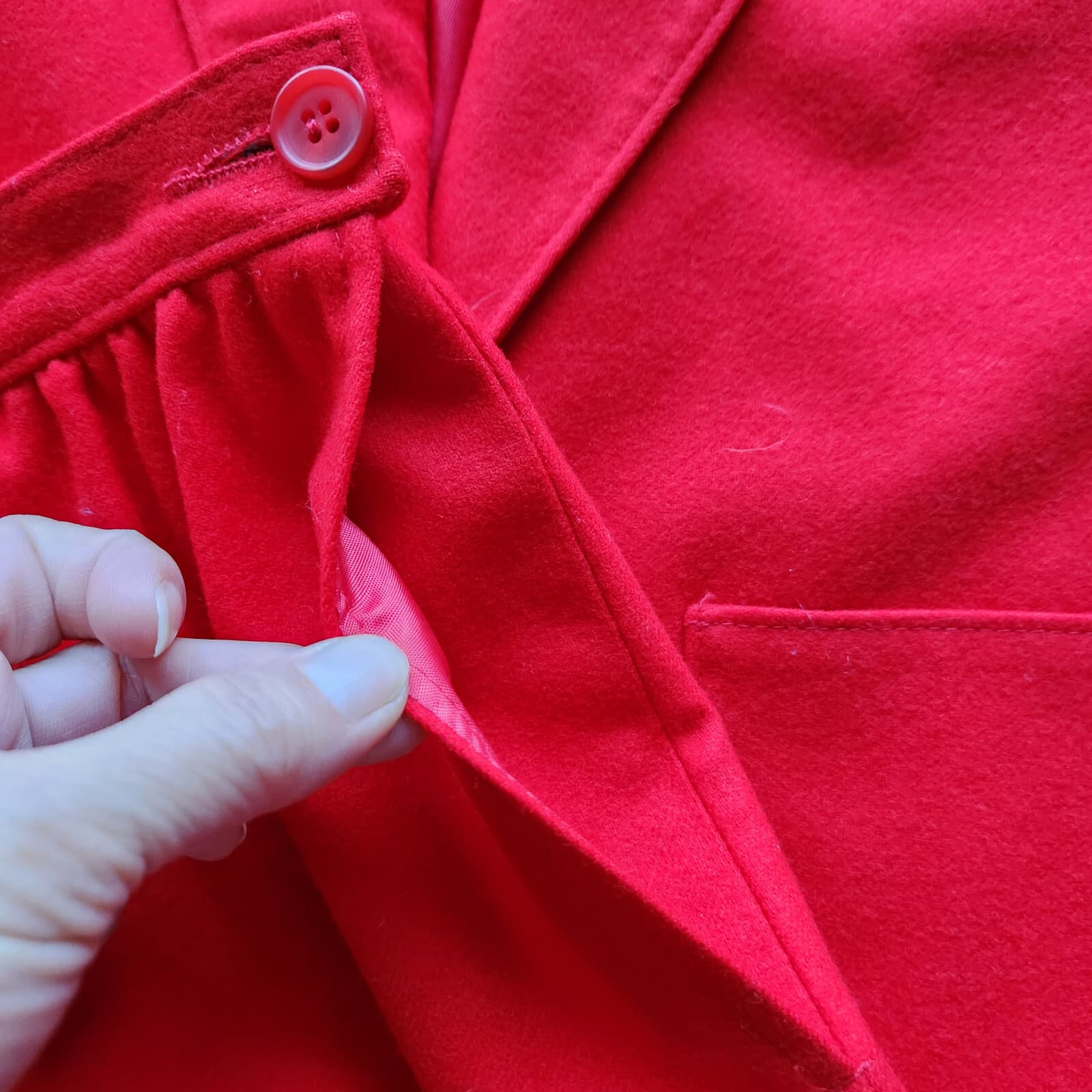 Vintage'80s Pendleton 100% Wool 2Pc. Blazer Suit Set A-Skirt Red Sz.10 USA Made - Thumbnail 6