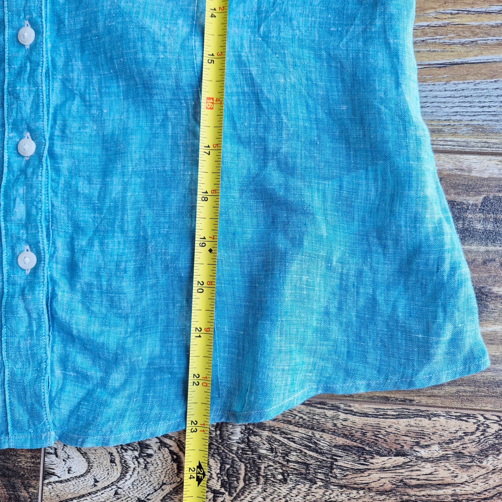 346 Brooks Brothers 100% Linen Button-Up Shirt Long Sleeve Blue Women's 8P - Thumbnail 9
