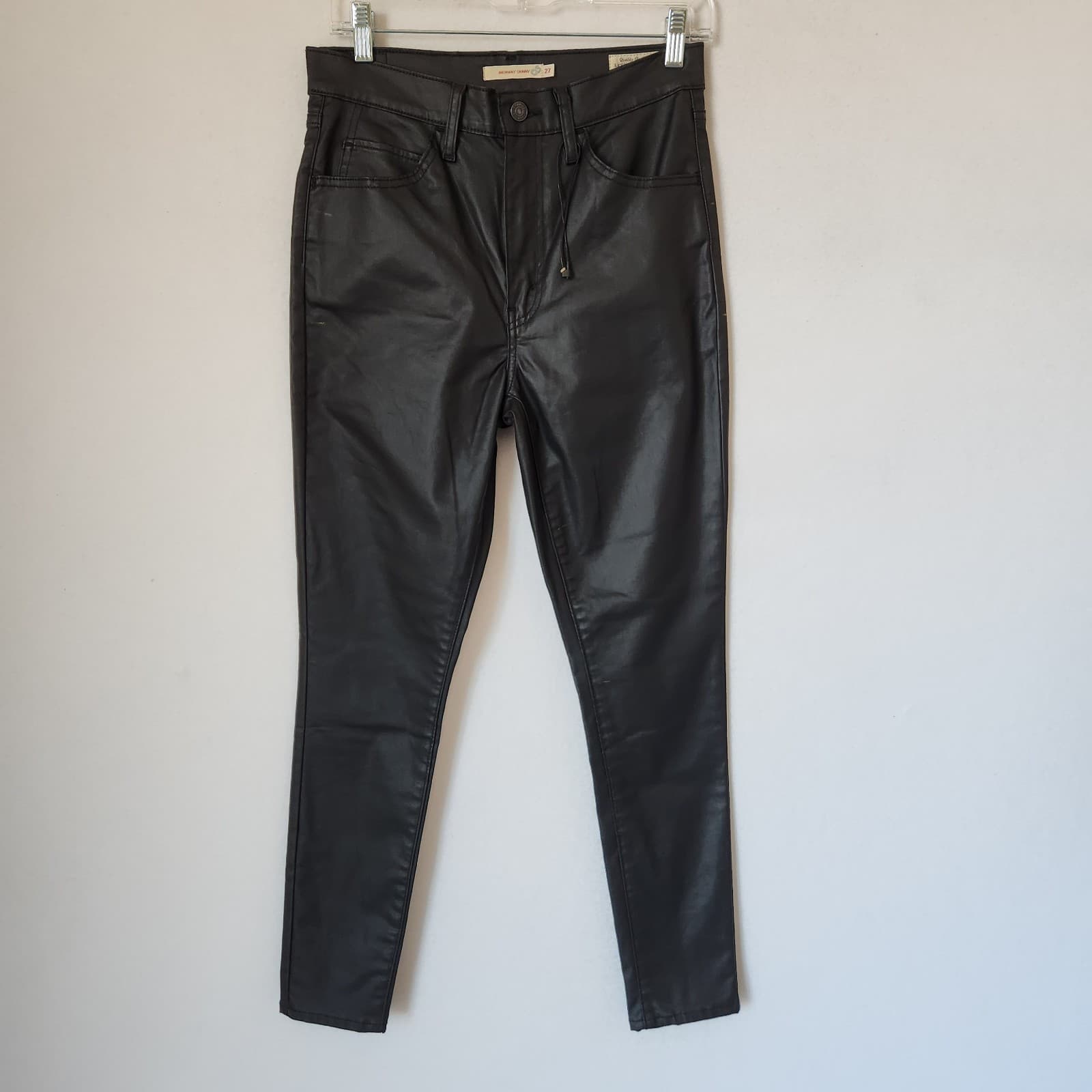 NEW Levi's Premium "E" Sample Not For Resale Highway Skinny Jeans Coat Black 27 - Thumbnail 2