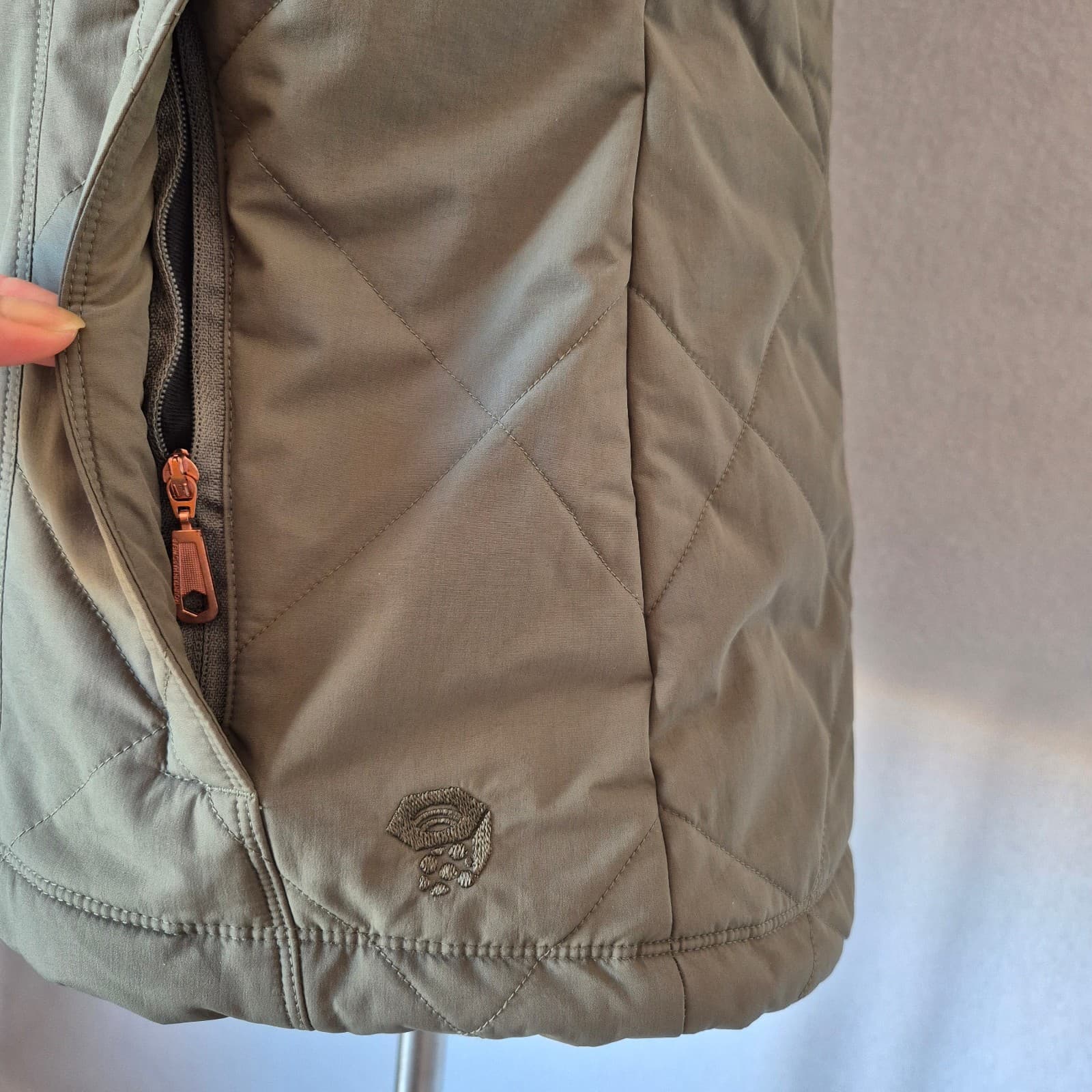 Mountain Hardwear Potrero Insulated Hood Vest Removable Faux-Fur Green Women's S - Thumbnail 6