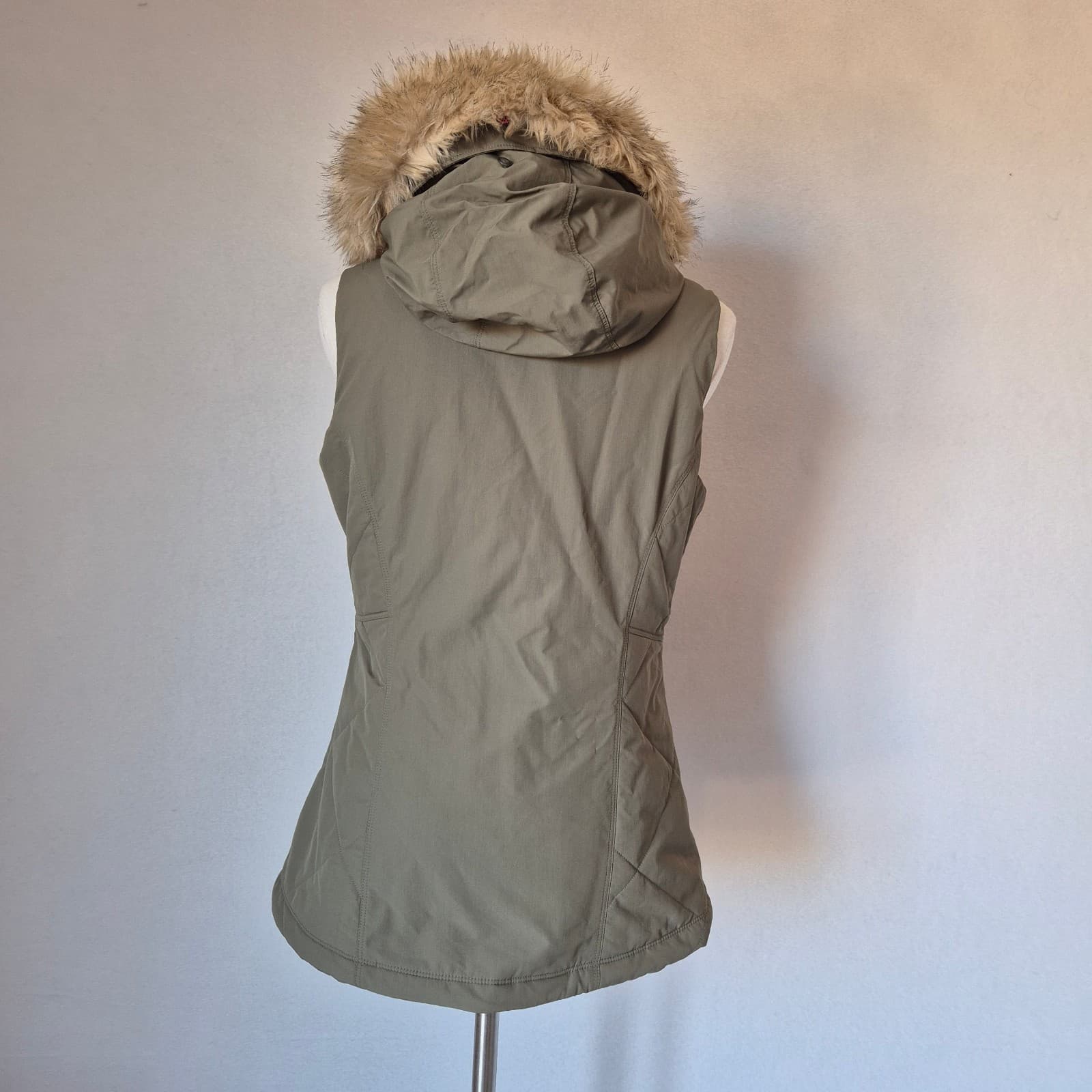 Mountain Hardwear Potrero Insulated Hood Vest Removable Faux-Fur Green Women's S - Thumbnail 8