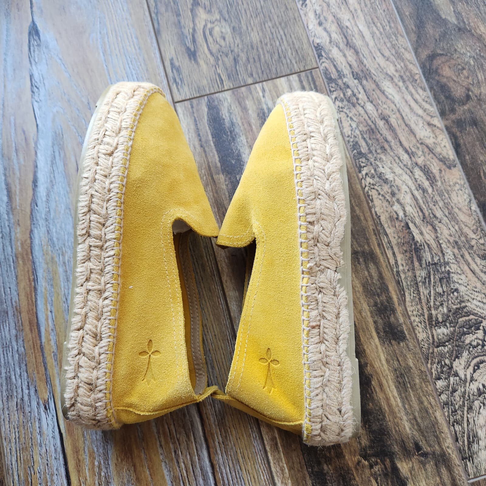 MANEBI $155 Hamptons Suede Jute Double Sole Espadrilles Slip-On Shoe Yellow EU39 - Thumbnail 9