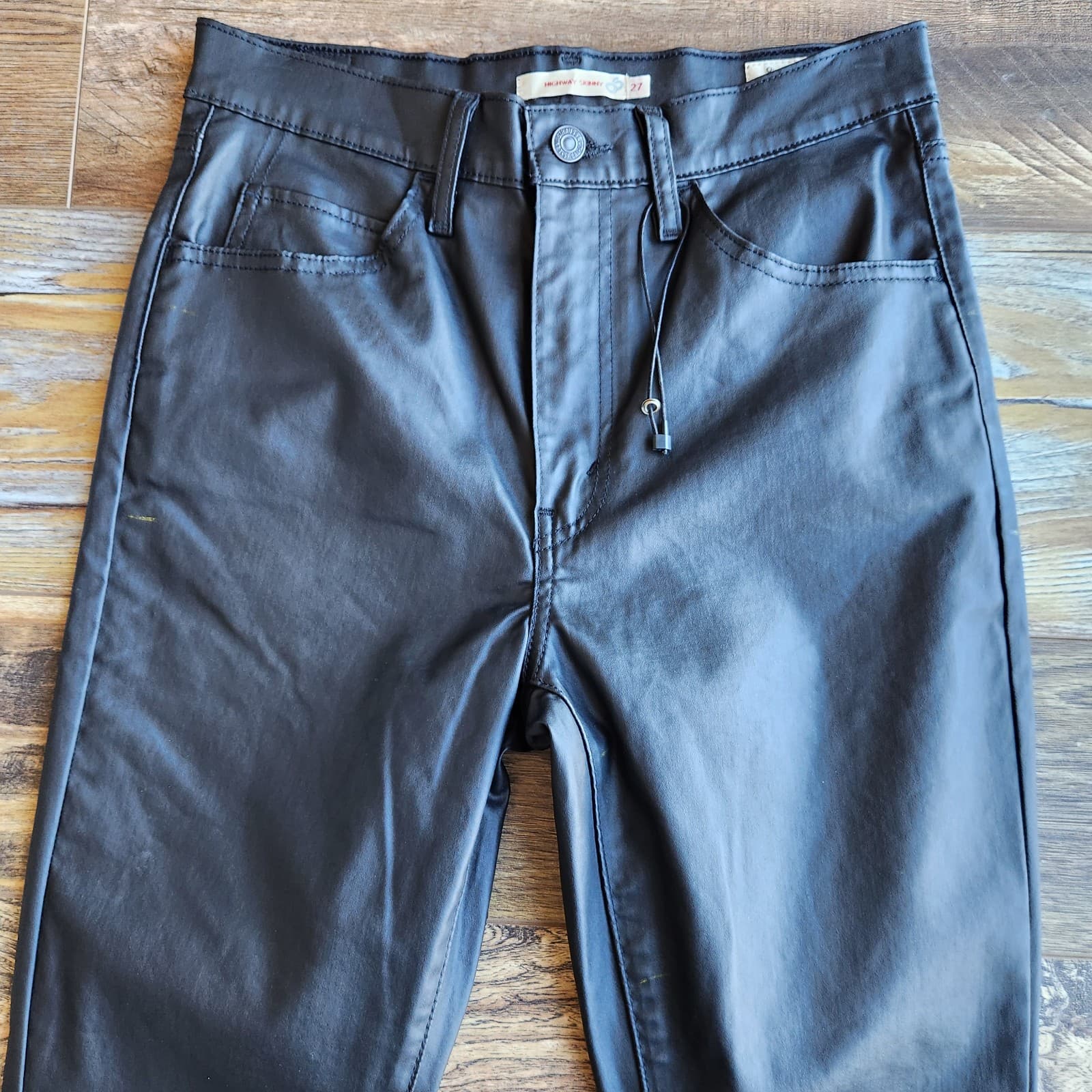 NEW Levi's Premium "E" Sample Not For Resale Highway Skinny Jeans Coat Black 27 - Thumbnail 3