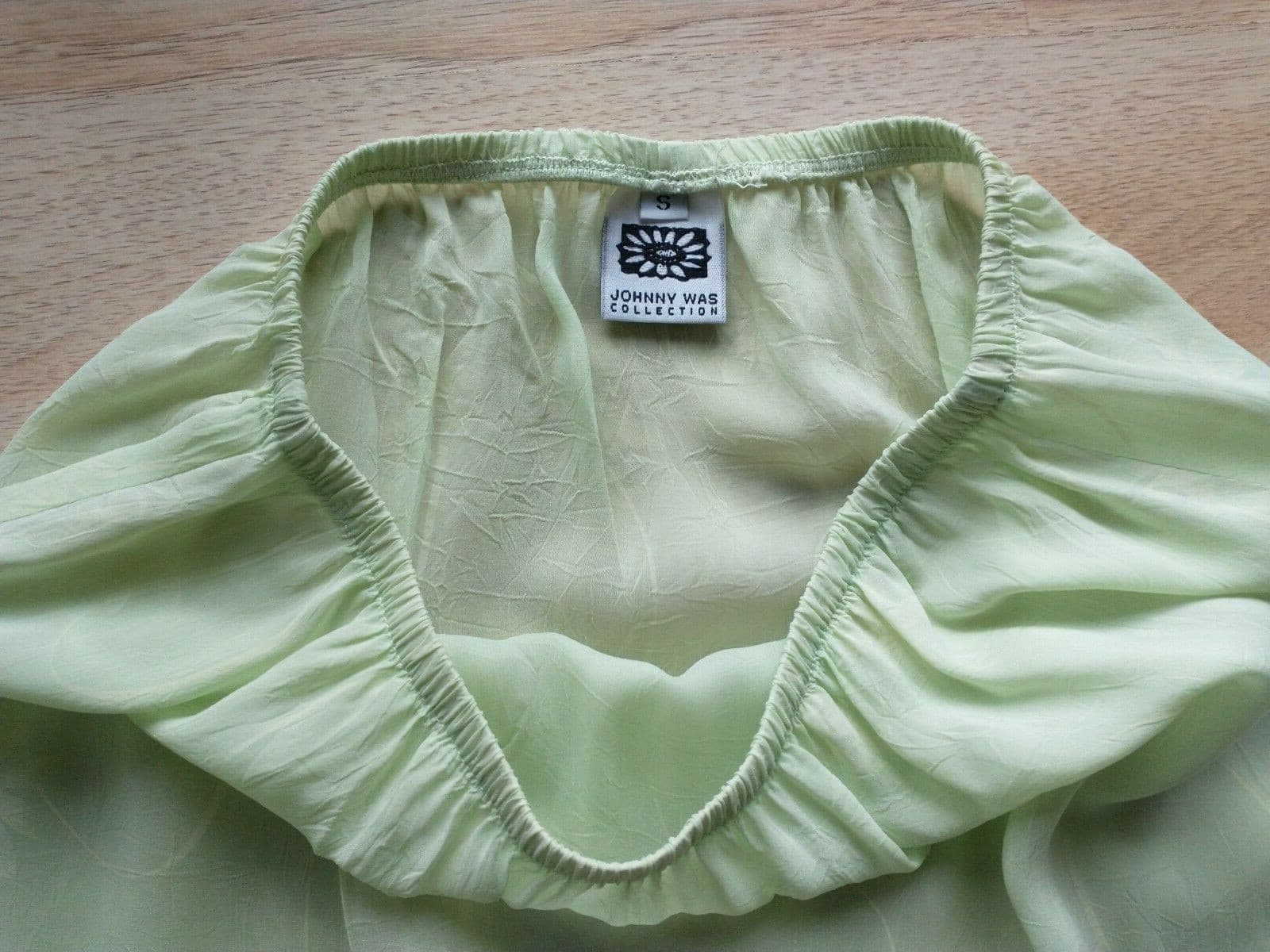 Johnny Was Collection Sheer A-Line Skirt Floral Pull-on Elastic Waist Green Sz.S - Thumbnail 5
