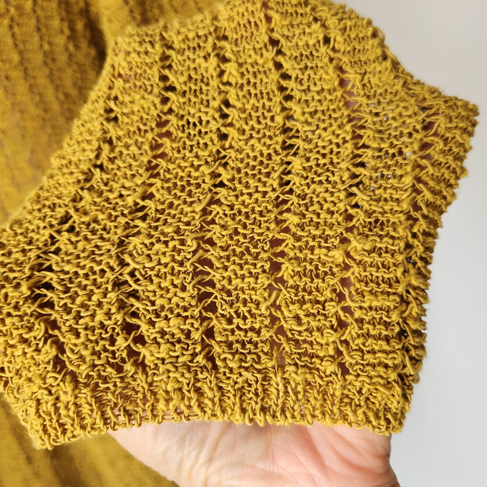 NWT J. Jill $89 Gilded Coin Open Stitch Knit V-Neck Sweater Top Mustard Womens M - Thumbnail 4
