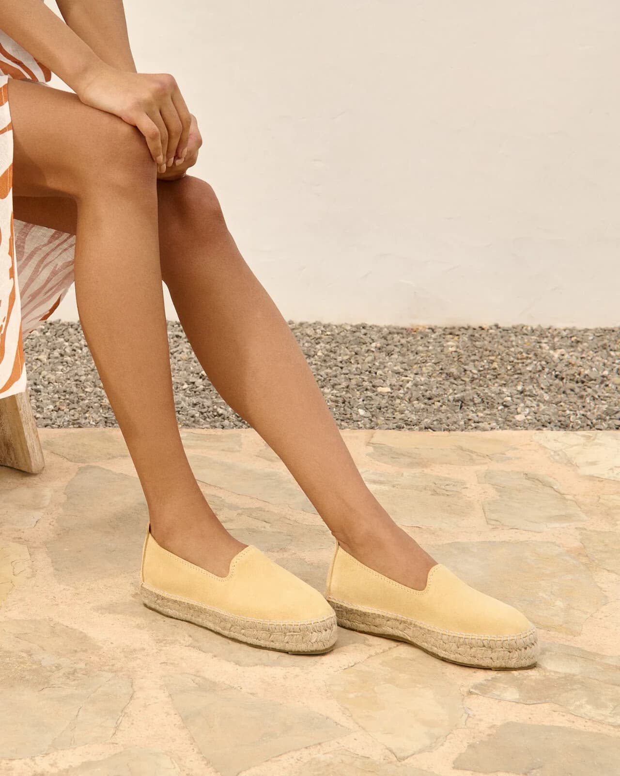 MANEBI $155 Hamptons Suede Jute Double Sole Espadrilles Slip-On Shoe Yellow EU39 - Thumbnail 4