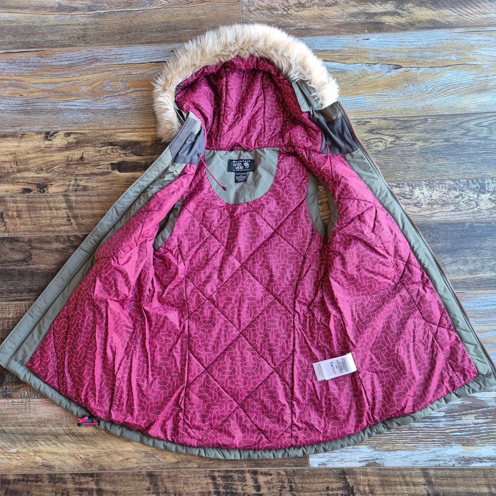Mountain Hardwear Potrero Insulated Hood Vest Removable Faux-Fur Green Women's S - Thumbnail 10