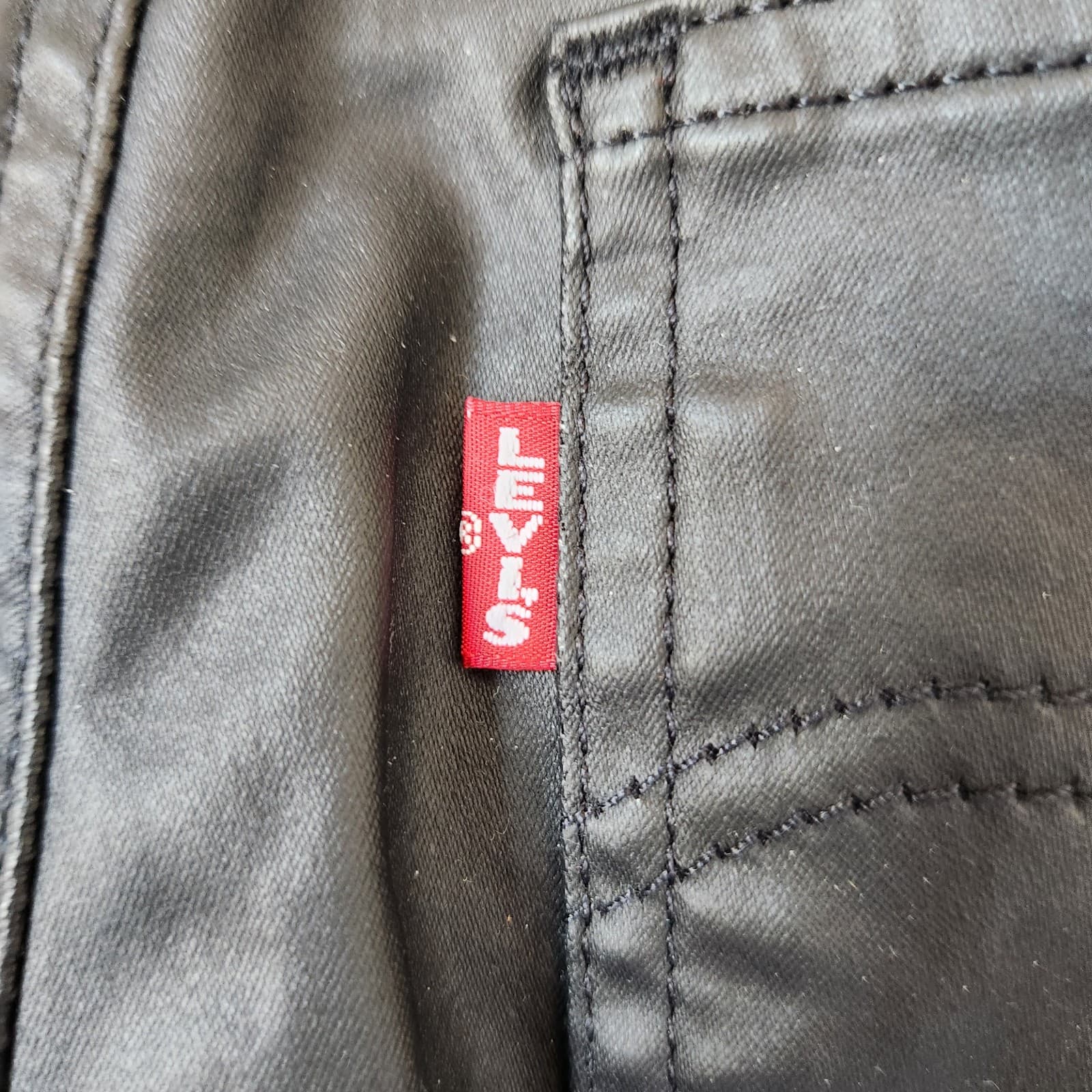 NEW Levi's Premium "E" Sample Not For Resale Highway Skinny Jeans Coat Black 27 - Thumbnail 5