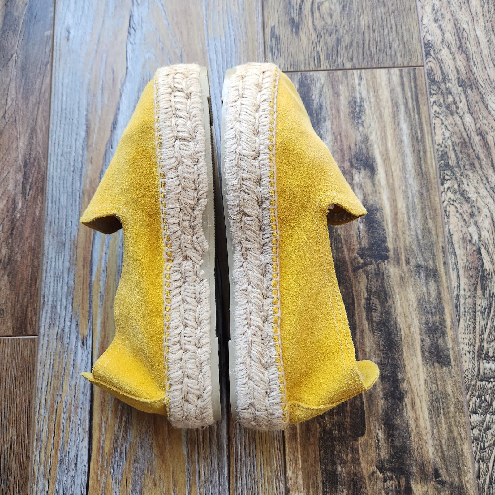 MANEBI $155 Hamptons Suede Jute Double Sole Espadrilles Slip-On Shoe Yellow EU39 - Thumbnail 10