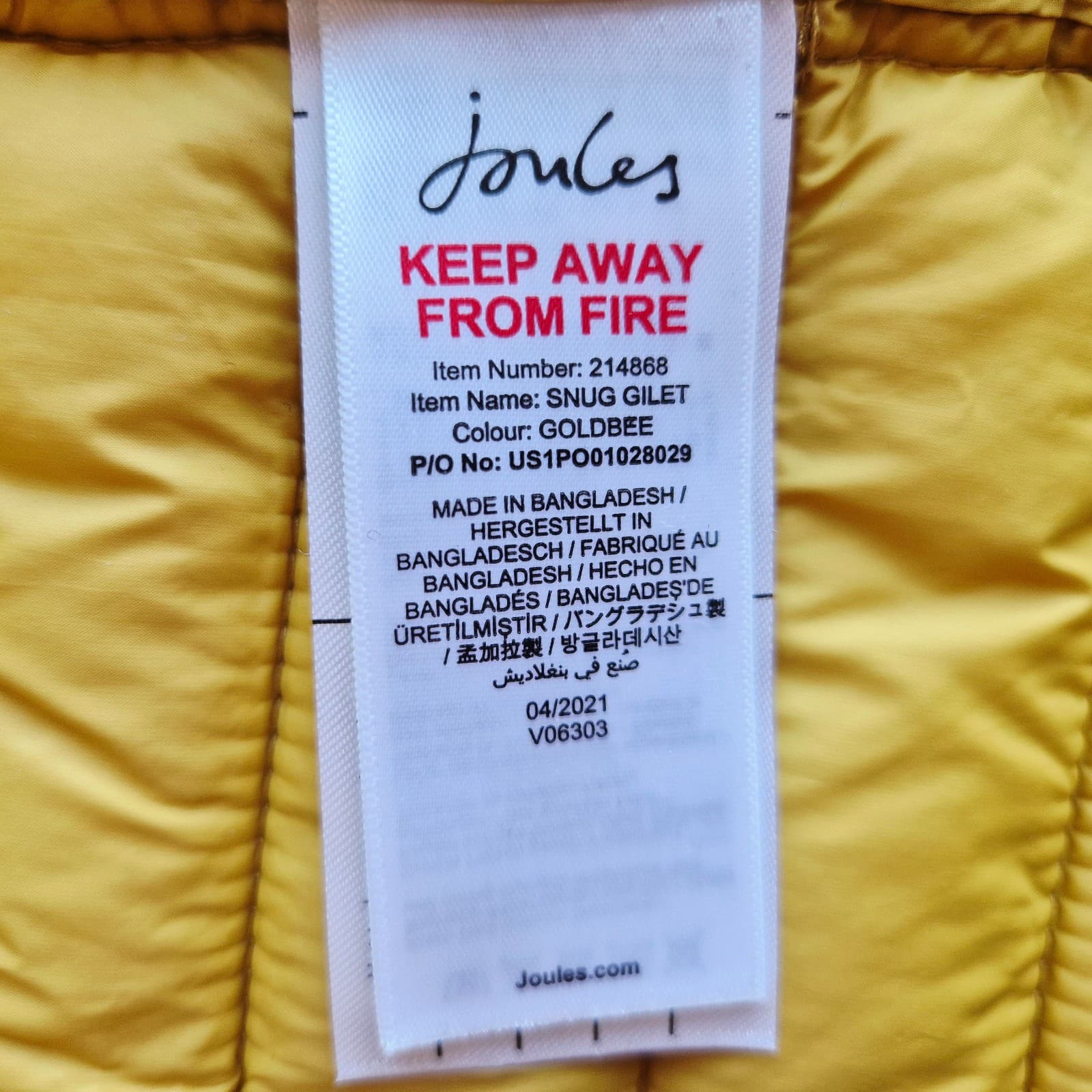 JOULES Goldbee Snug Gilet Puffer Vest Water Resistant Packable Pocket Women's 10 - Thumbnail 10