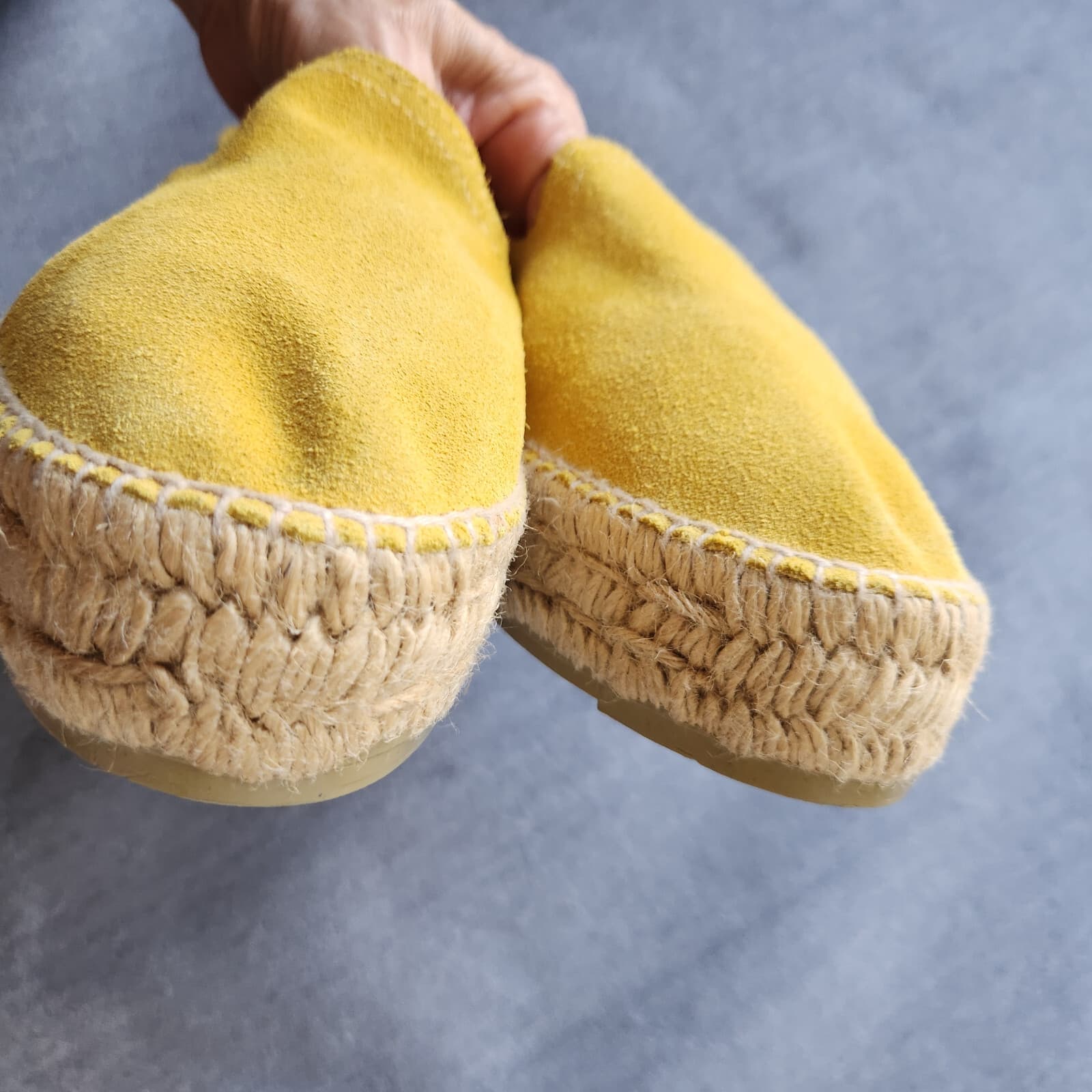 MANEBI $155 Hamptons Suede Jute Double Sole Espadrilles Slip-On Shoe Yellow EU39 - Thumbnail 12