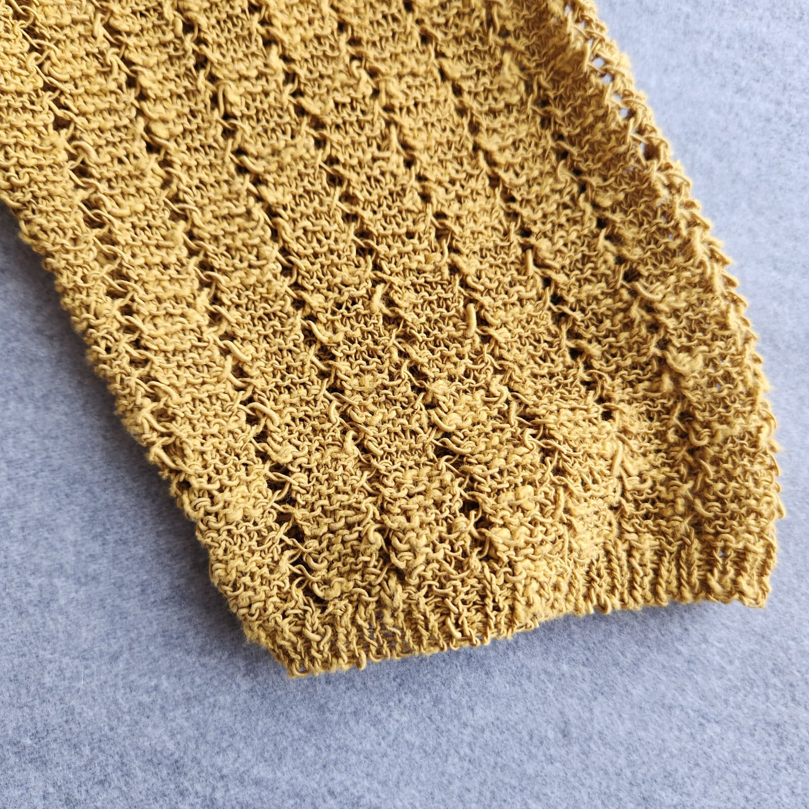 NWT J. Jill $89 Gilded Coin Open Stitch Knit V-Neck Sweater Top Mustard Womens M - Thumbnail 7