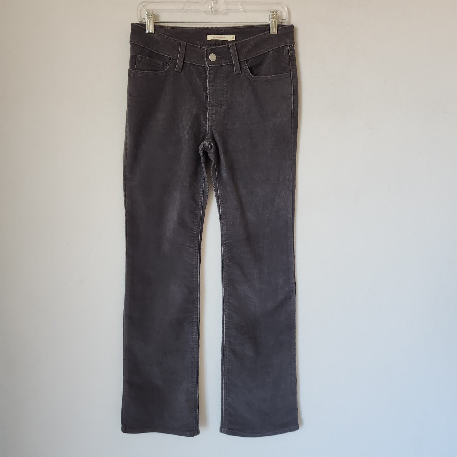NEW Levi's Sample Not For Resale Superlow Bootcut Corduroy Jeans Charcoal Sz.27 - Thumbnail 2