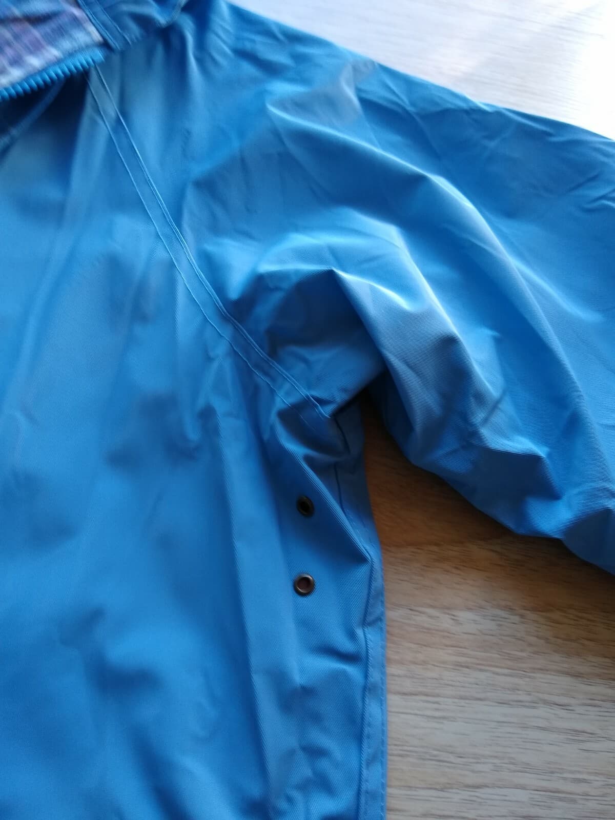 JG HOOK PVC Rain Coat Jacket Hood Cotton-Lined Zip Pockets Blue Sz.S - Thumbnail 8