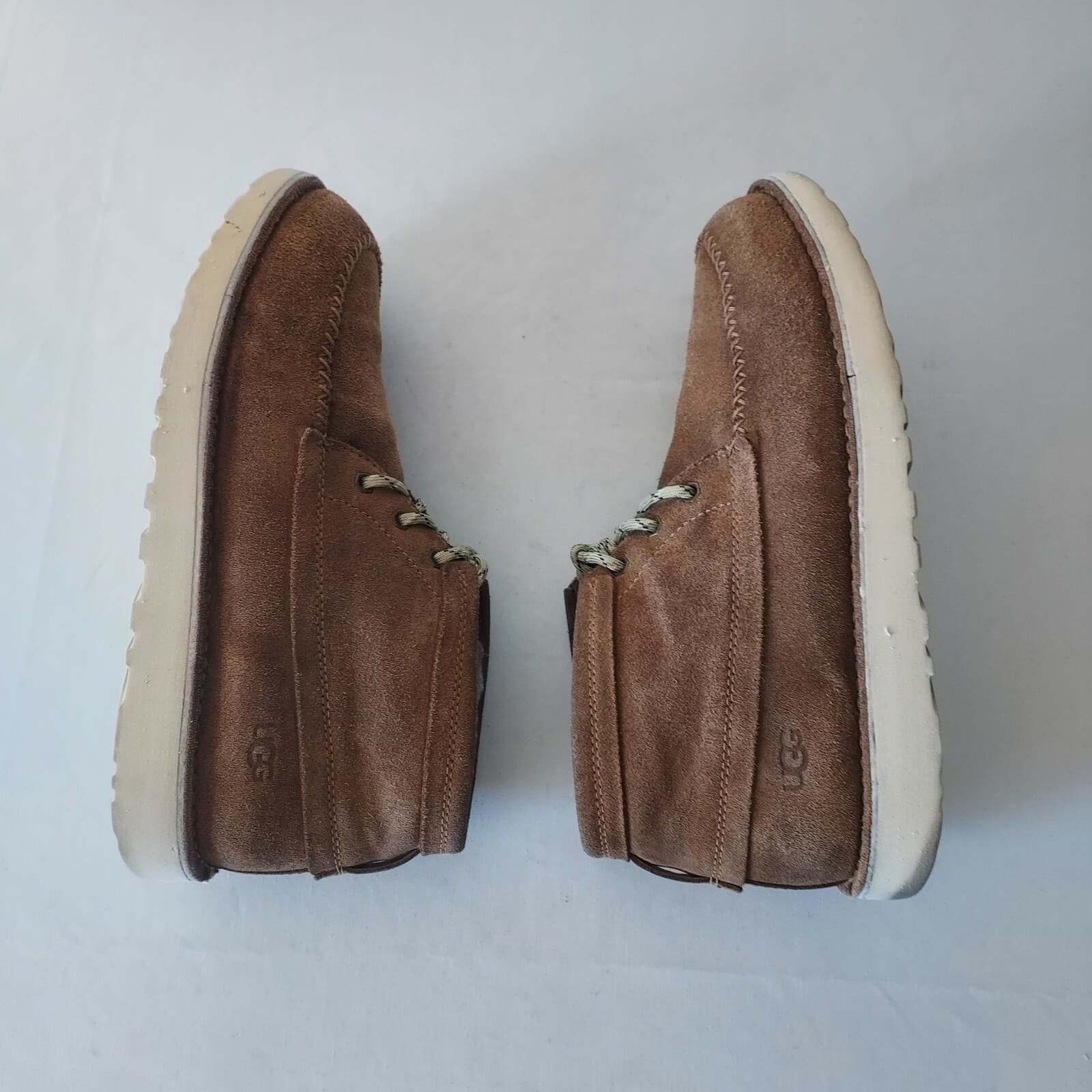 UGG Campout Suede Chukka Ankle Boots Sheepskin Lining Lace-Up Tan Men US10 - Thumbnail 5
