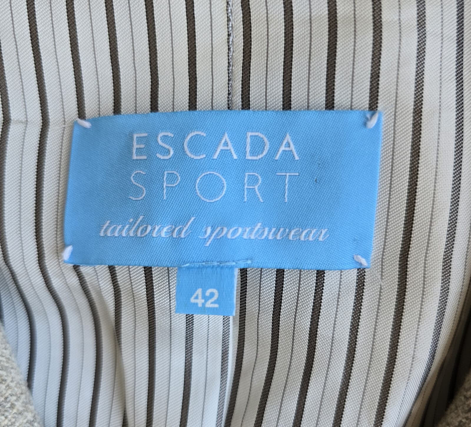 ESCADA Sport Wool Blend Elbow Suede-Patch Blazer Jacket 3-Button Brown Womens 42 - Thumbnail 9