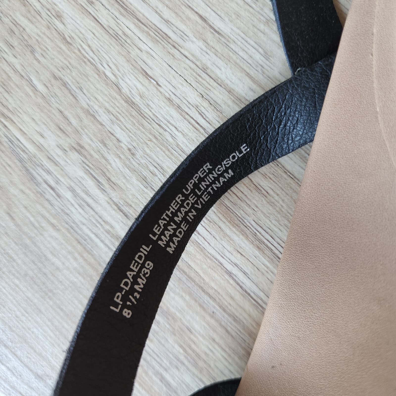 NWoB Lucky Brand Daedil Espadrille Leather Sandals Diagonal Strap Black US8.5M - Thumbnail 5