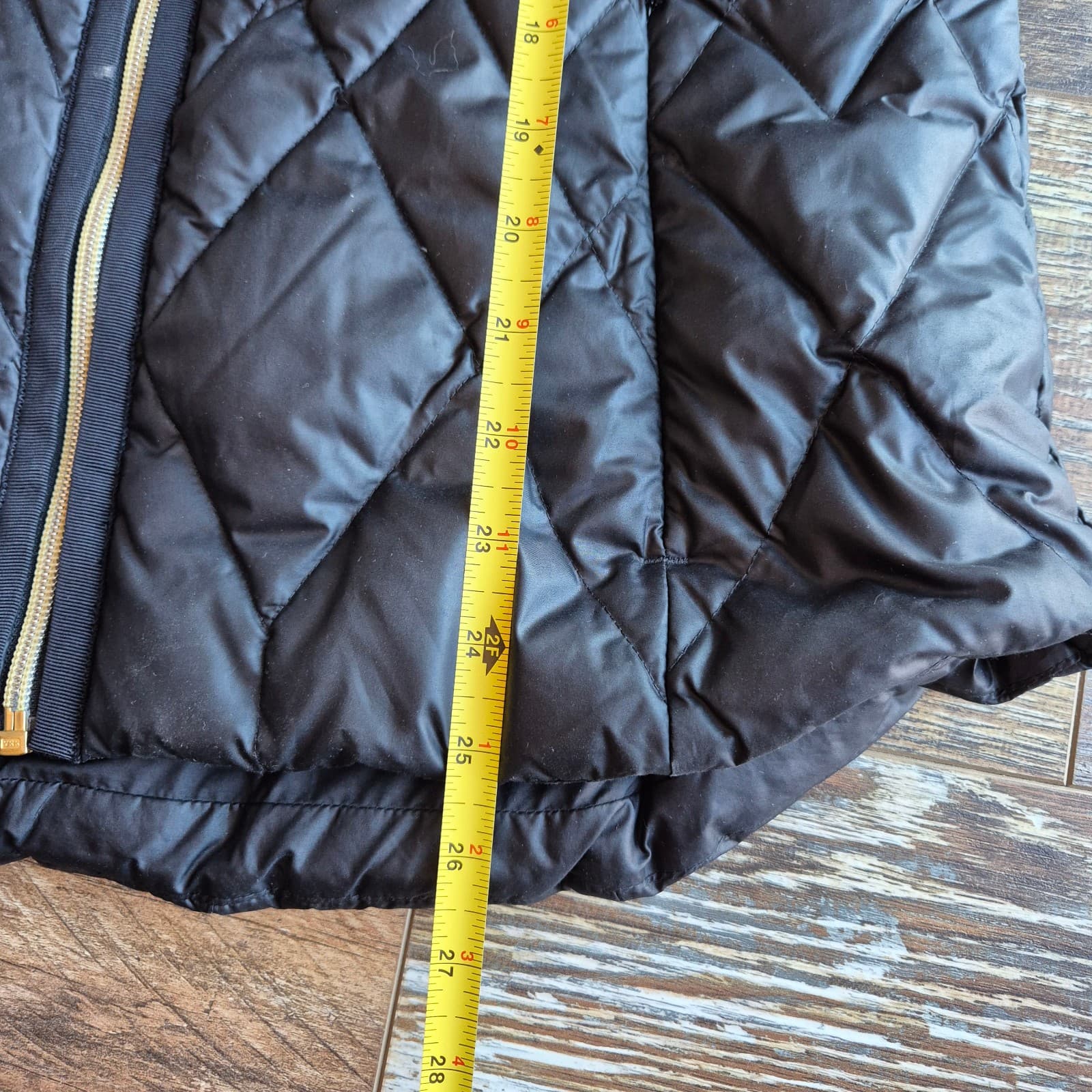 Athleta Goose Down Insulated Quilt Puffer Vest Gold Zipper Pocket Black Womens M - Thumbnail 12