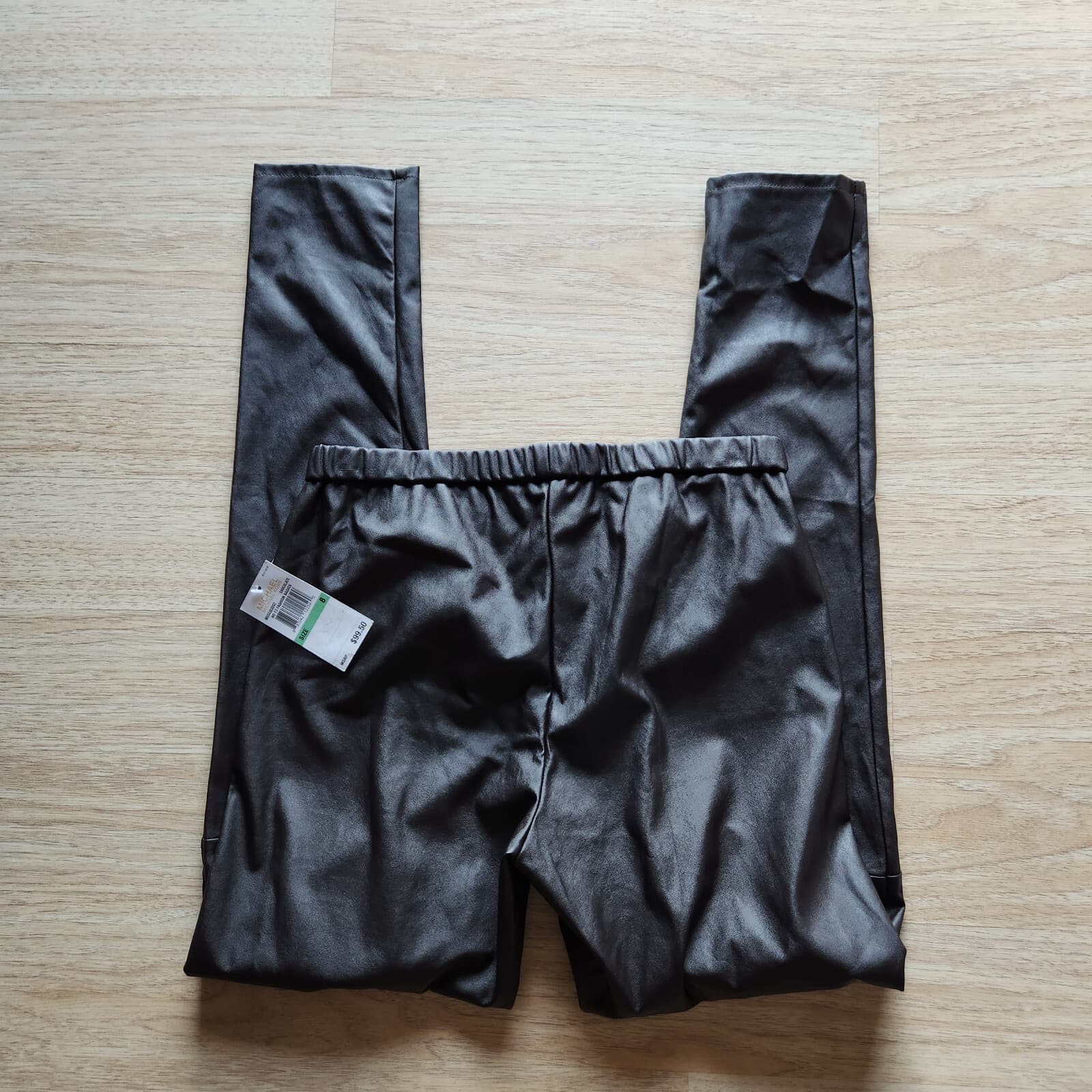 NWT Michael Kors Faux Leather Legging Pants Pull-On Chocolate Women Sz.8 $100 - Thumbnail 8