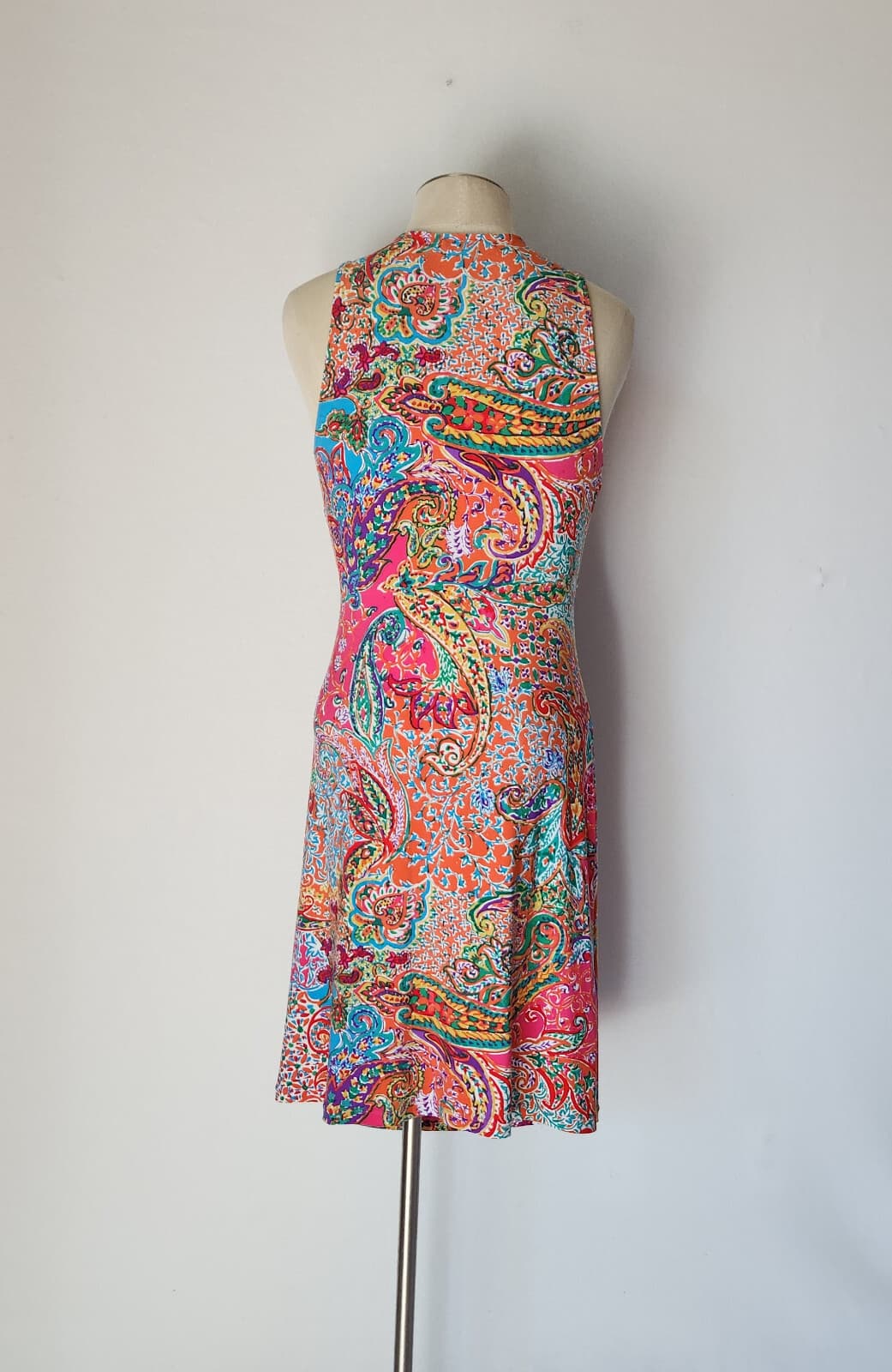 Lauren Ralph Lauren Paisley Ruched Surplice Dress Sleeveless Multicolor Sz.M - Thumbnail 5