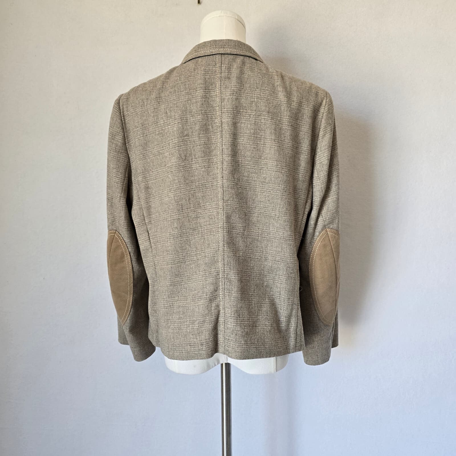 ESCADA Sport Wool Blend Elbow Suede-Patch Blazer Jacket 3-Button Brown Womens 42 - Thumbnail 7