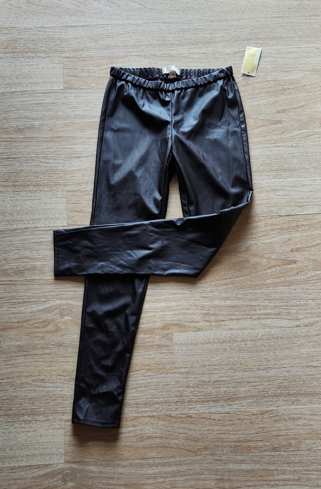 NWT Michael Kors Faux Leather Legging Pants Pull-On Chocolate Women Sz.8 $100 - Thumbnail 2