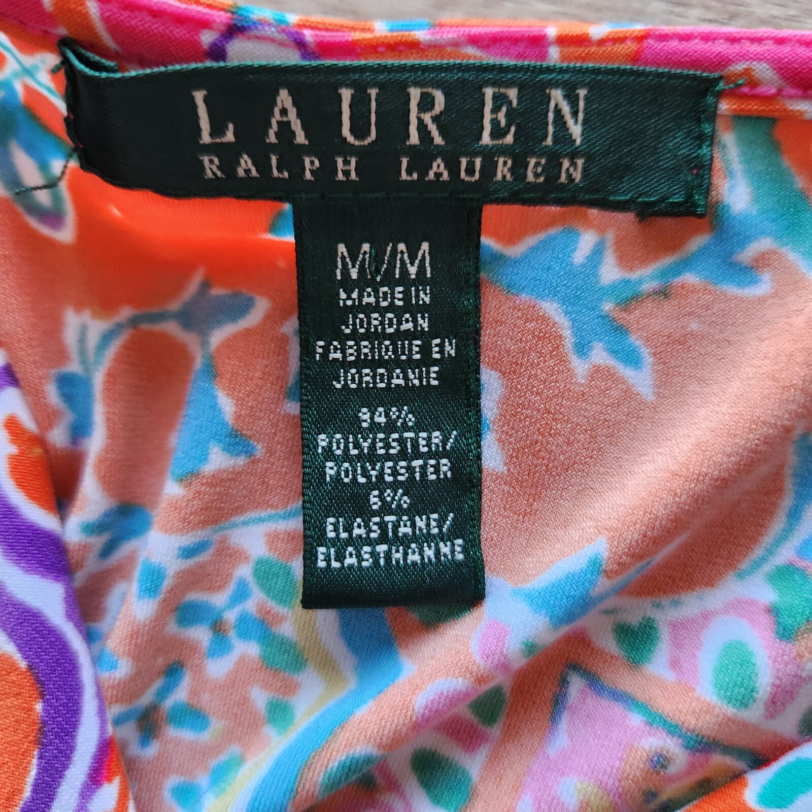 Lauren Ralph Lauren Paisley Ruched Surplice Dress Sleeveless Multicolor Sz.M - Thumbnail 7