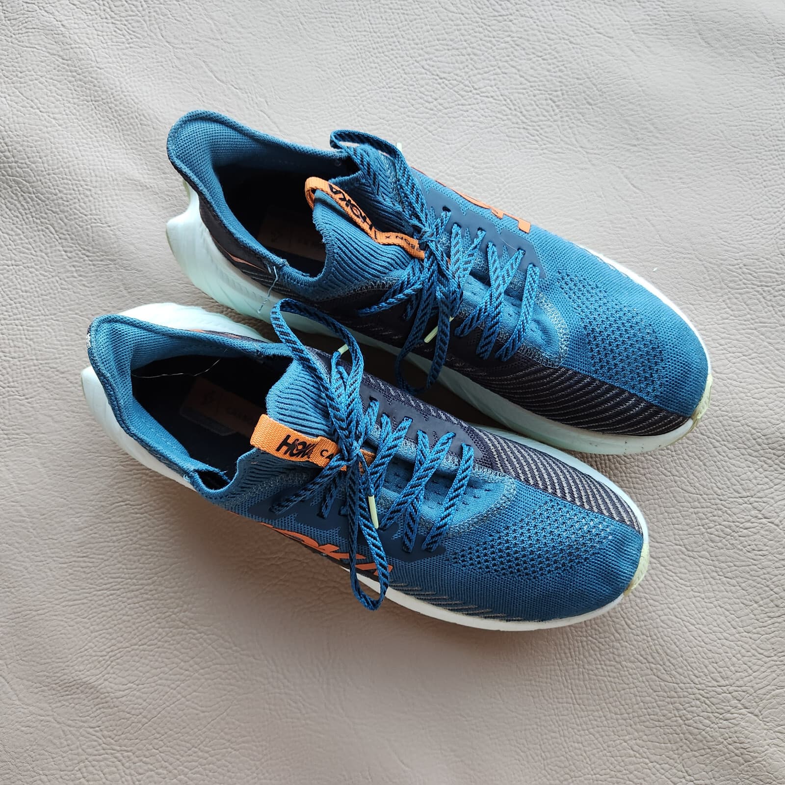 Hoka One One Carbon X 3 Men’s Running Shoes Comfort Lace-Up Blue Black US 10D - Thumbnail 3