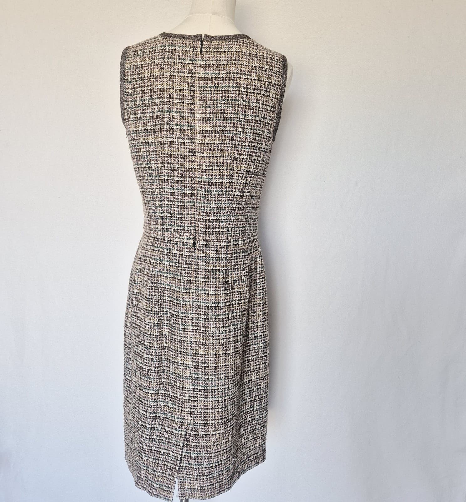 Brooks Brothers Tweed Sheath Dress Sleeveless Lined Wool Blend Metallic Womens 8 - Thumbnail 6
