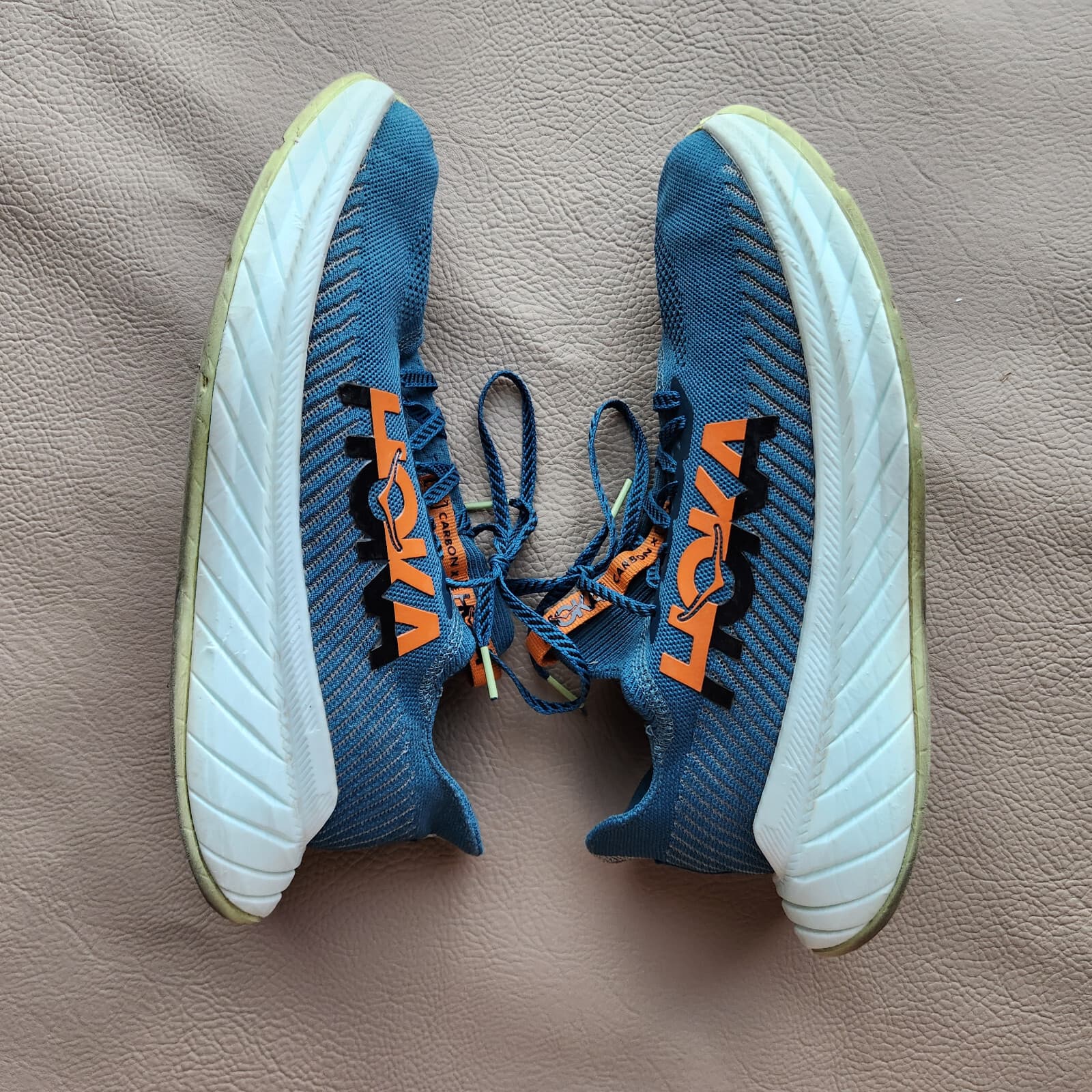 Hoka One One Carbon X 3 Men’s Running Shoes Comfort Lace-Up Blue Black US 10D - Thumbnail 4