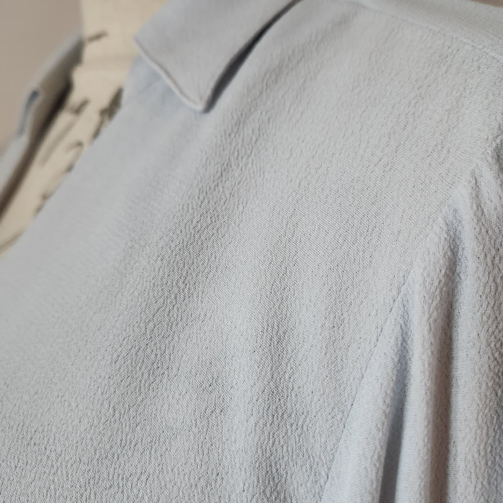 NWT J.Crew Drapey Crepe Wrap Top Long Sleeve Chiffon Viscose Pale Blue Women 12 - Thumbnail 4