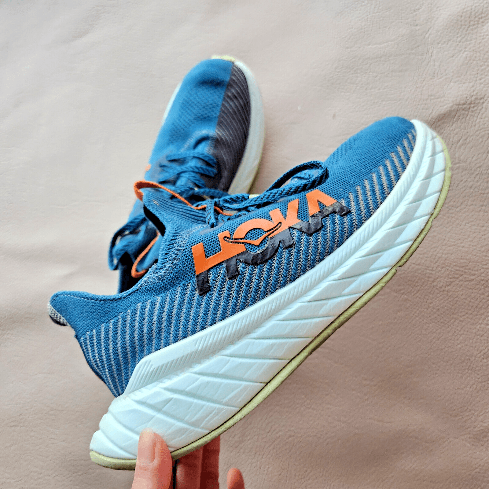 Hoka One One Carbon X 3 Men’s Running Shoes Comfort Lace-Up Blue Black US 10D - Thumbnail 2