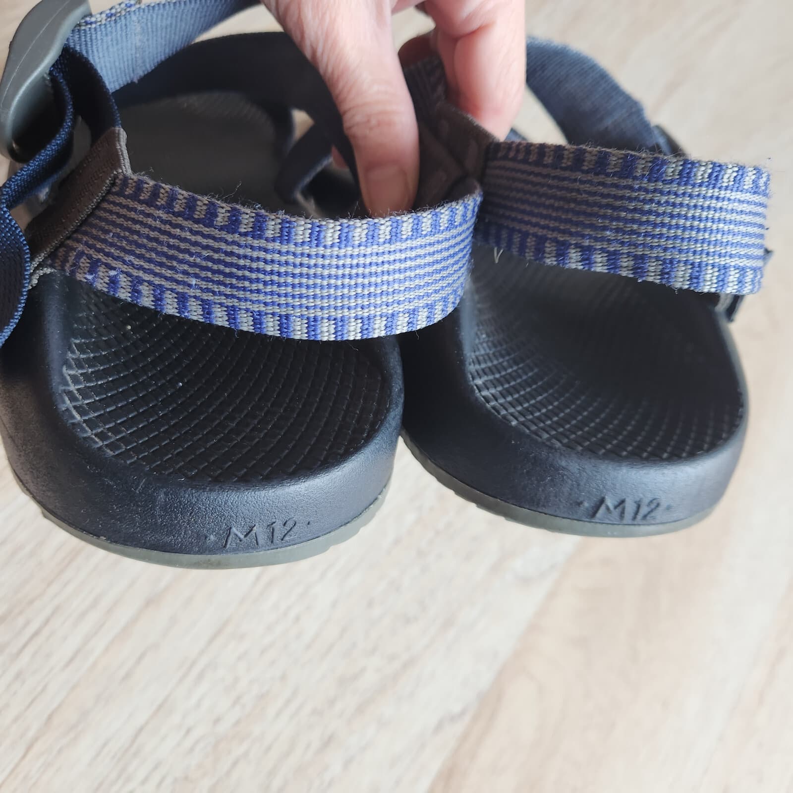 Chaco Z/1 Classic Walking Sandal Adjustable Straps Comfort Navy Grey Men's US12 - Thumbnail 8