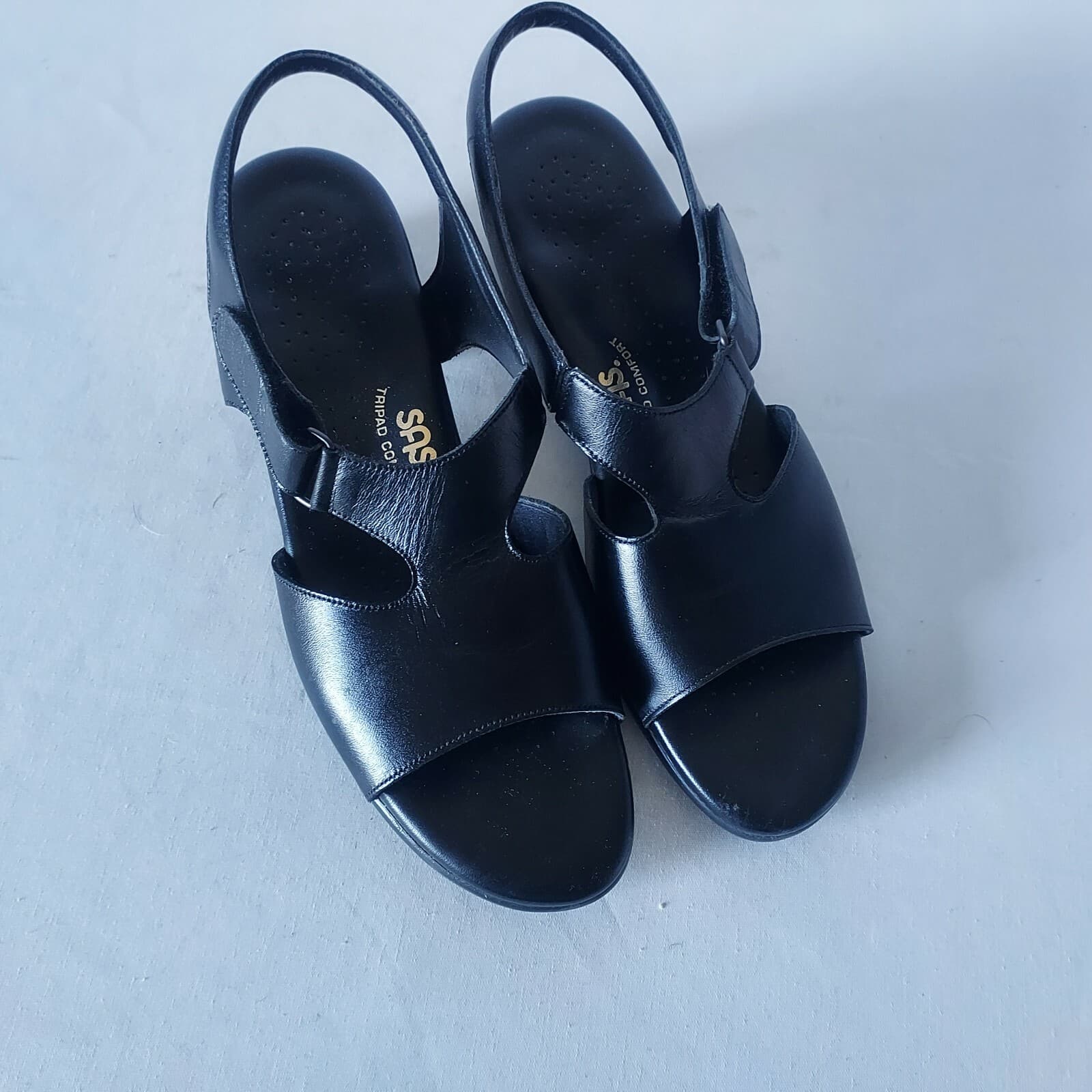 SAS Suntimer Leather Heel Strap Sandals Tri-Pad Comfort Black Women US10.5 - Thumbnail 2
