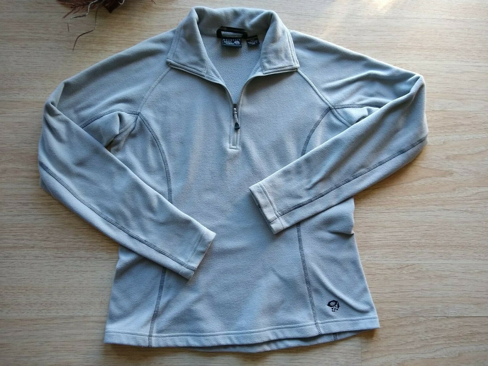 MOUNTAIN HARDWEAR Women Fleece Sweatshirt Pullover 1/4 Zip Gray Sz.M - Thumbnail 2