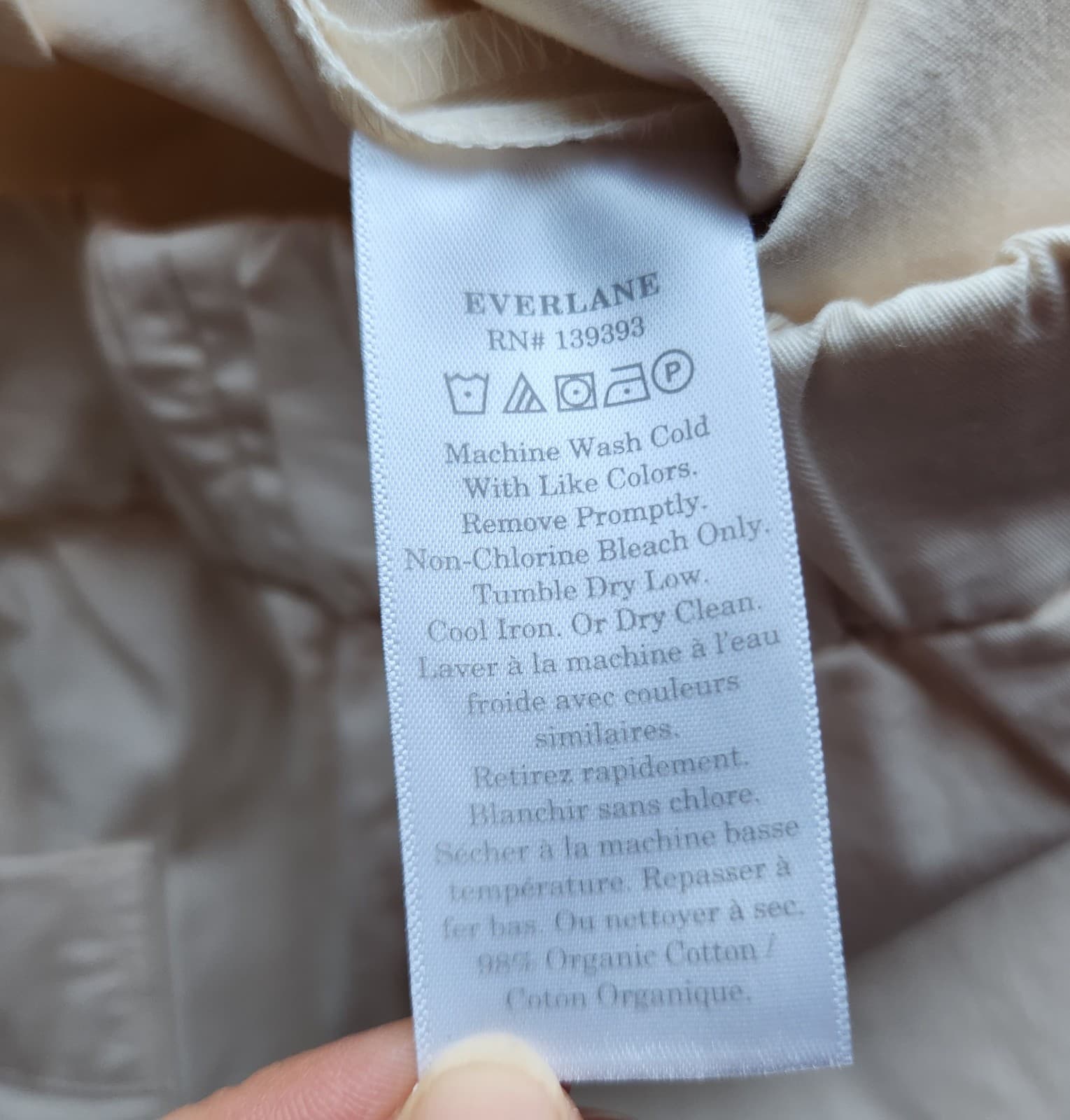 NWT EVERLANE Organic Cotton The Easy Pant Pocket Elastic Waist Canvas Beige Sz.6 - Thumbnail 10