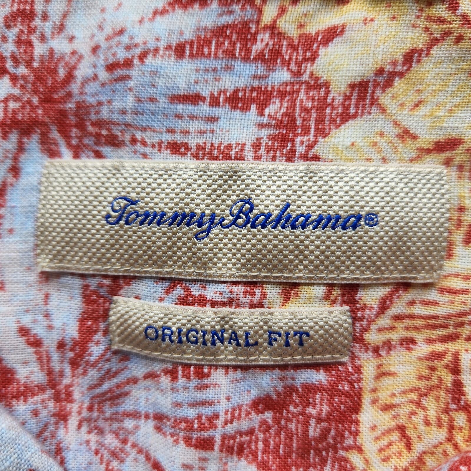 Tommy Bahama Linen Tropical Leaf Hawaii Shirt Short Sleeve Button Multicolor XXL - Thumbnail 6