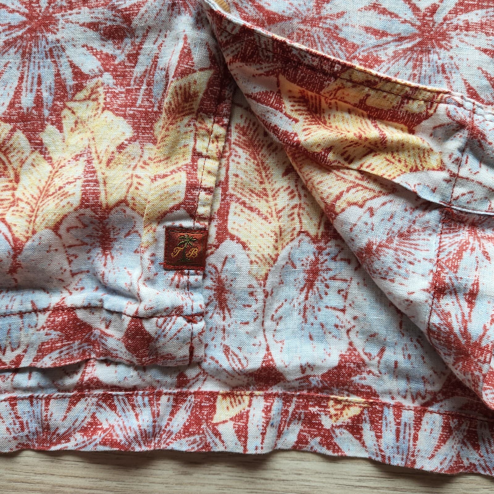 Tommy Bahama Linen Tropical Leaf Hawaii Shirt Short Sleeve Button Multicolor XXL - Thumbnail 4
