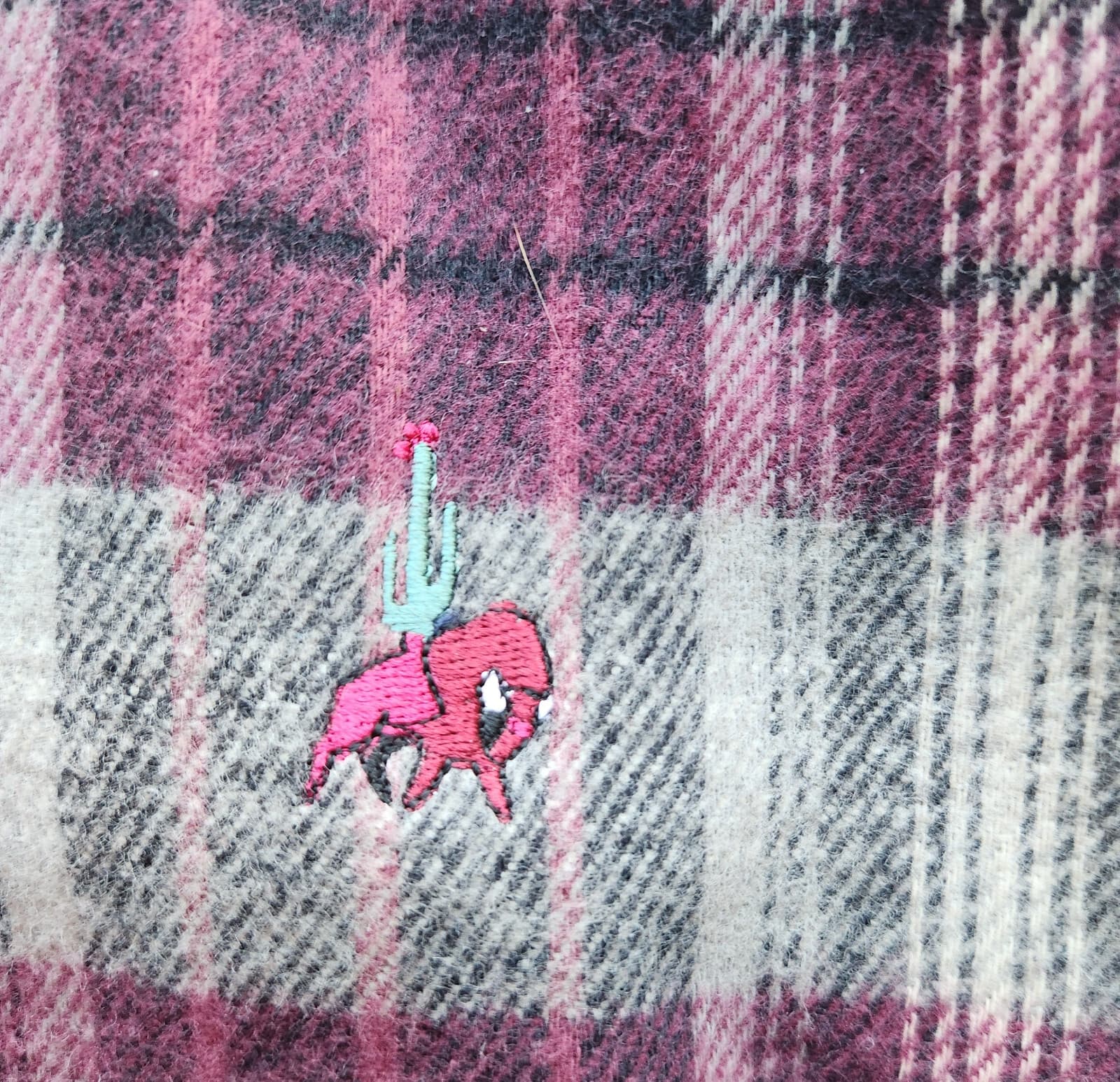 Vintage NWoT IMUS Auto Body Express Heavy Flannel Shirt Plaid Purple Grey Mens S - Thumbnail 7