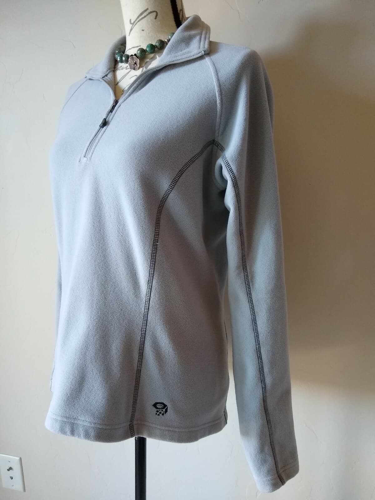 MOUNTAIN HARDWEAR Women Fleece Sweatshirt Pullover 1/4 Zip Gray Sz.M - Thumbnail 3