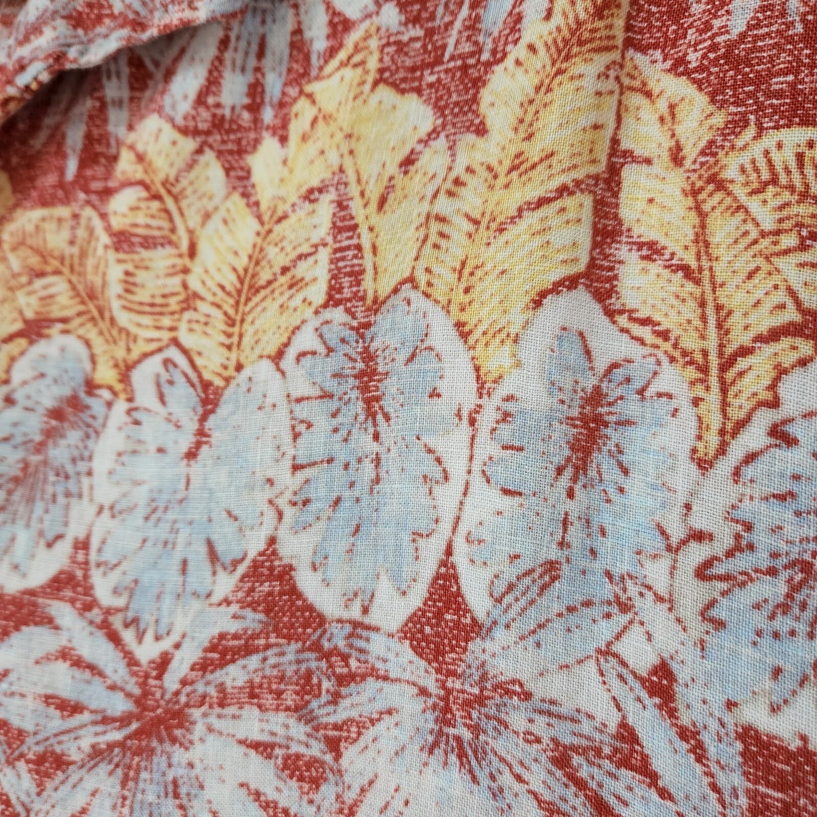 Tommy Bahama Linen Tropical Leaf Hawaii Shirt Short Sleeve Button Multicolor XXL - Thumbnail 2