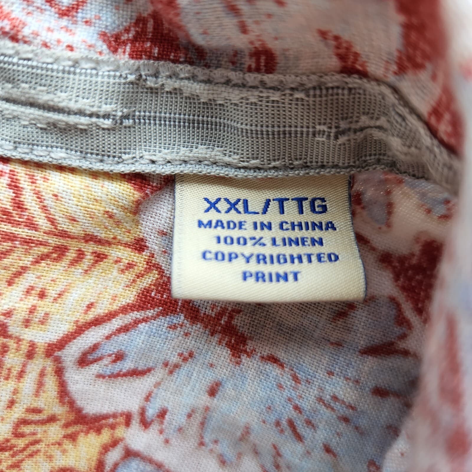 Tommy Bahama Linen Tropical Leaf Hawaii Shirt Short Sleeve Button Multicolor XXL - Thumbnail 7