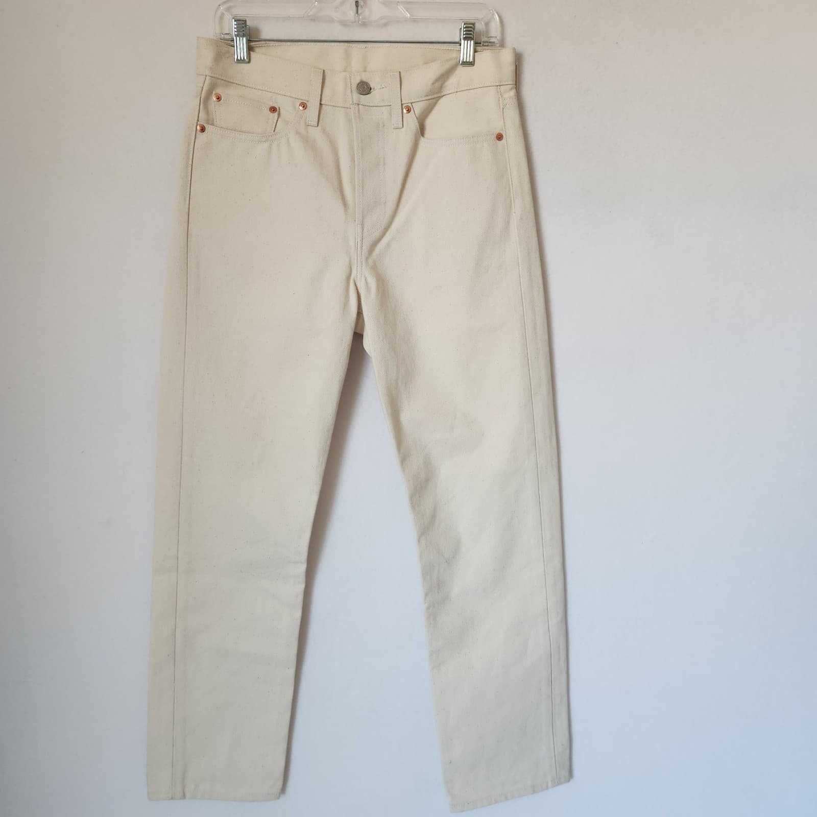 NEW Levi's Big E Not For Resale Button-Fly Straight Jeans Natural Beige Waist 30 - Thumbnail 2