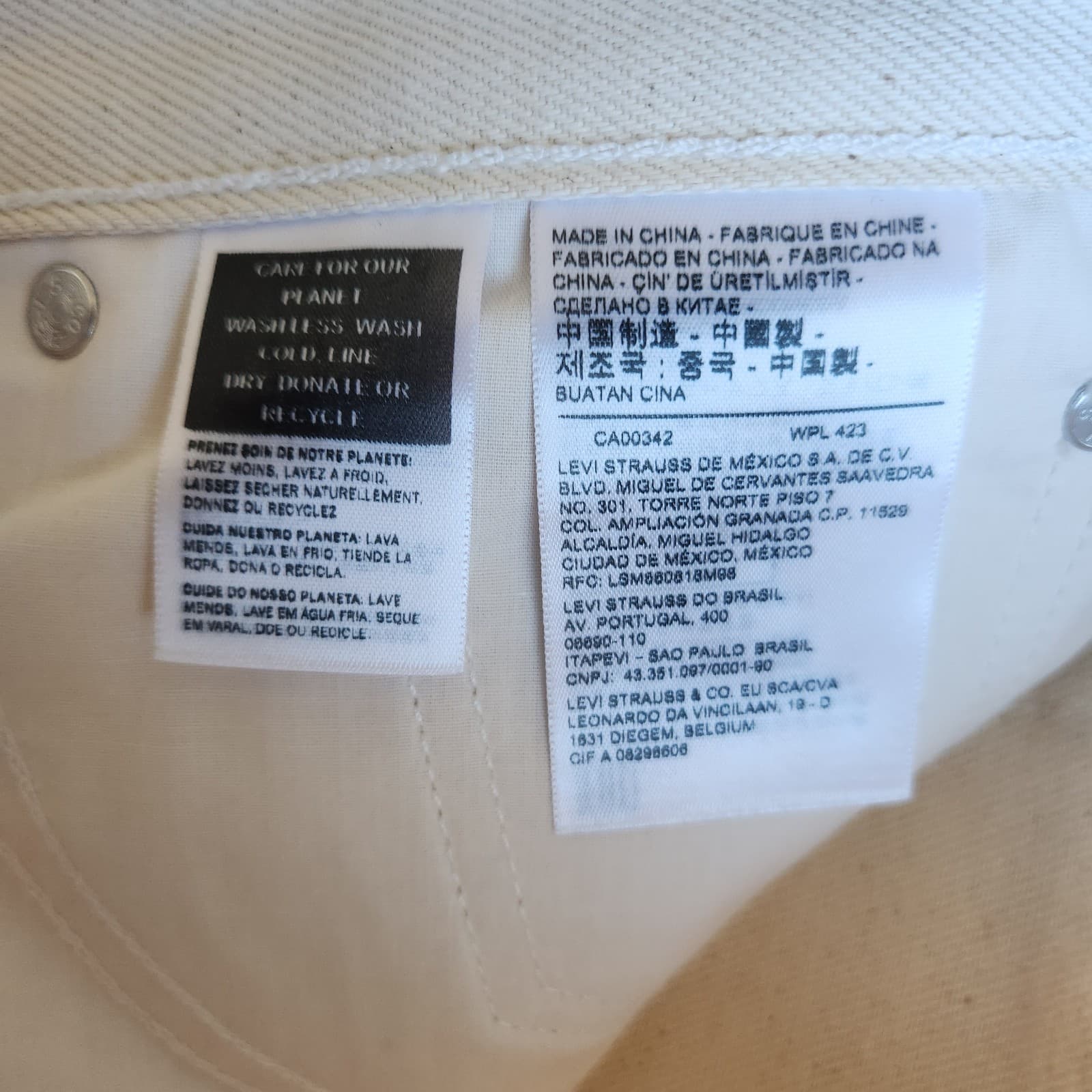 NEW Levi's Big E Not For Resale Button-Fly Straight Jeans Natural Beige Waist 30 - Thumbnail 7