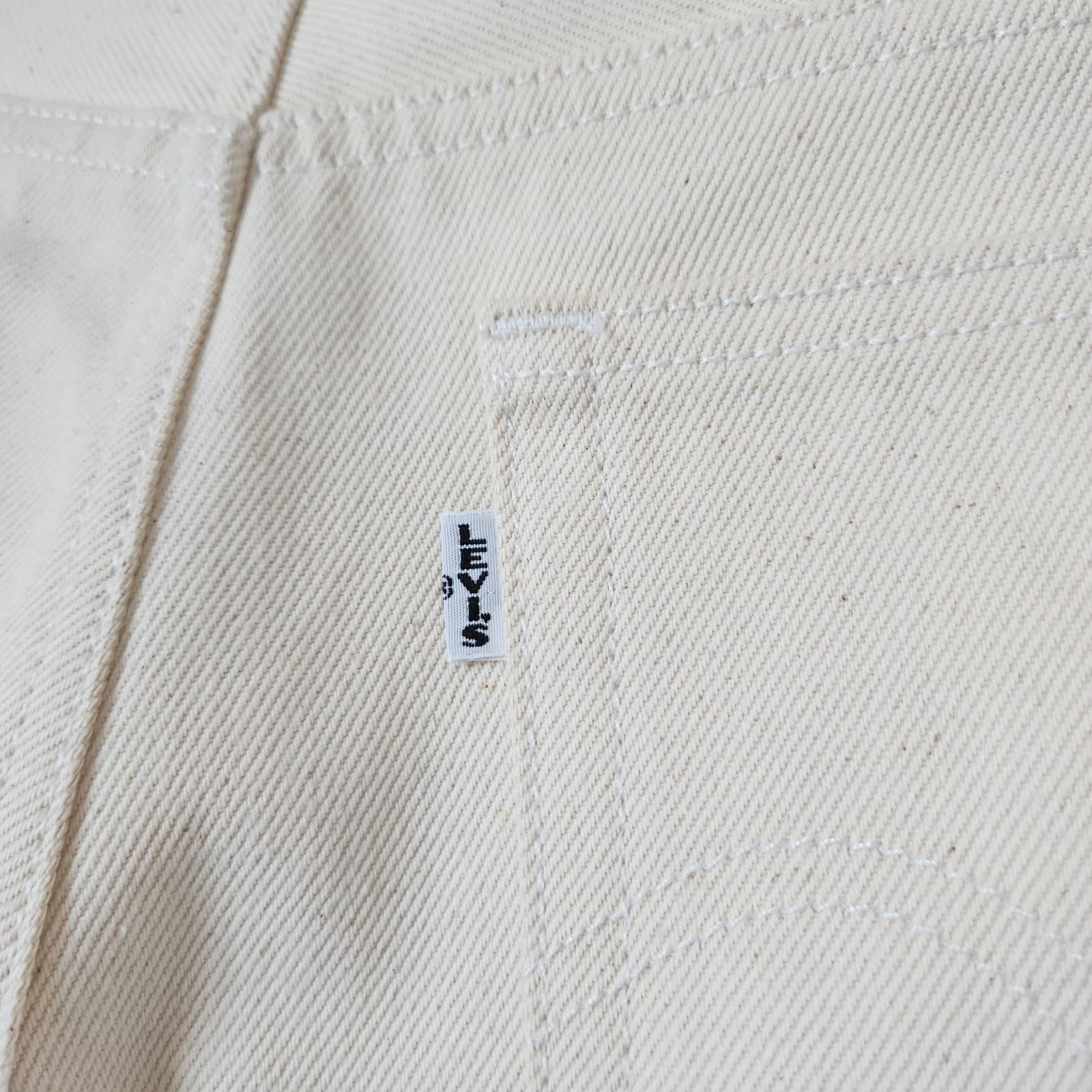 NEW Levi's Big E Not For Resale Button-Fly Straight Jeans Natural Beige Waist 30 - Thumbnail 5